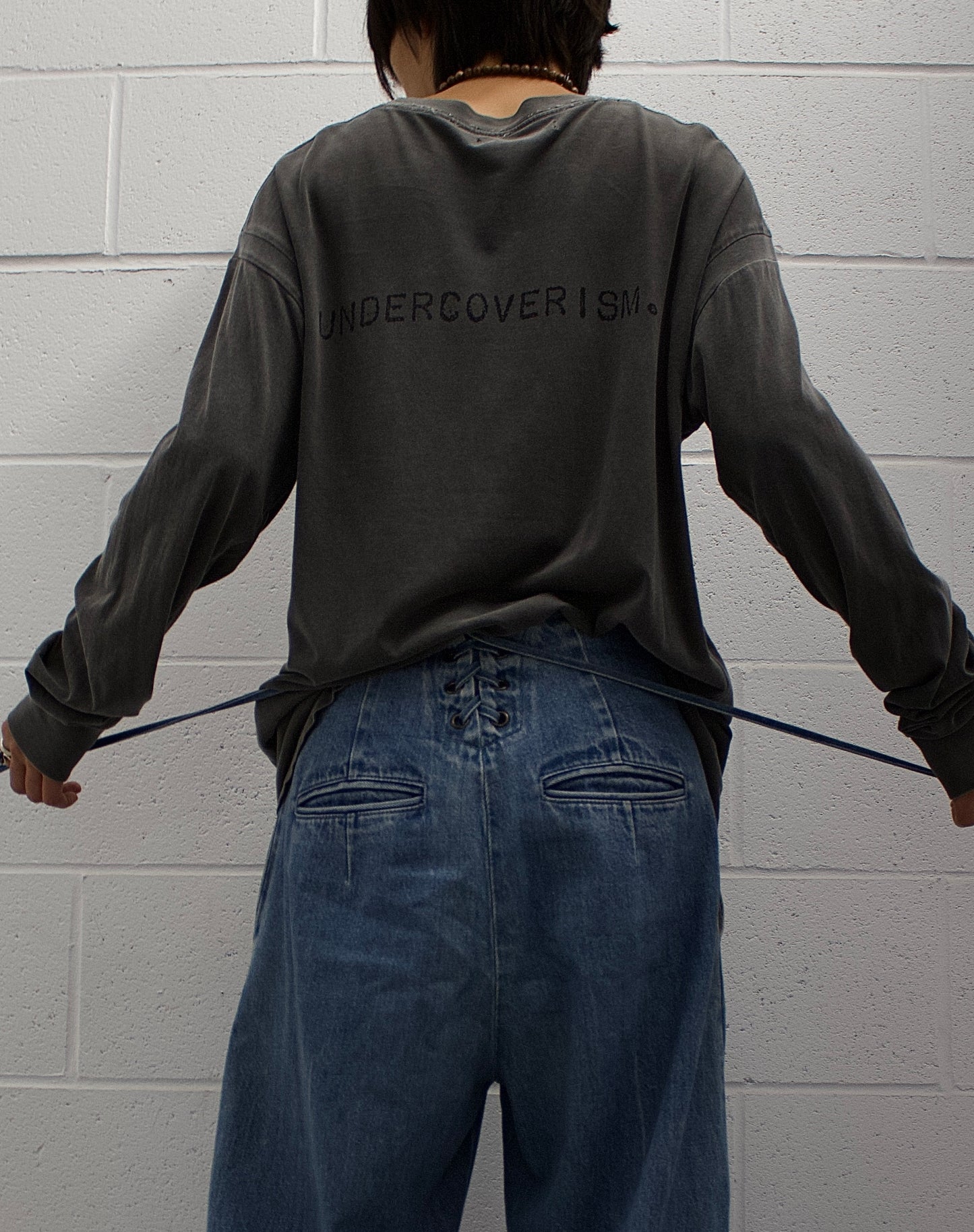 MiharaYasuhiro AW12 Bondage Lace-up Flare Denim