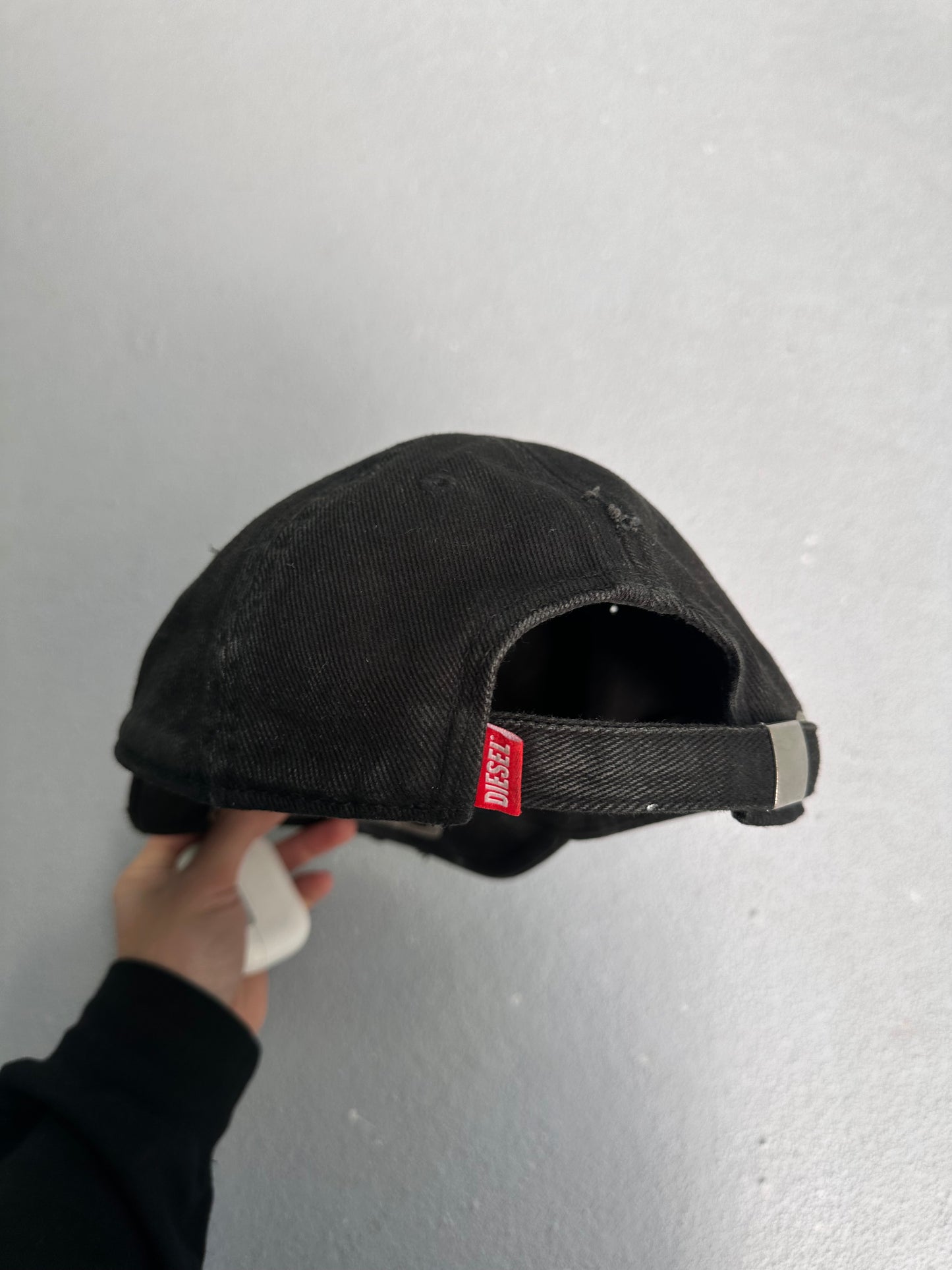 DIESEL by Glenn Martens ‘C-Beast-A1’ Distressed Mud-wash Metal Logo Plaque Cap