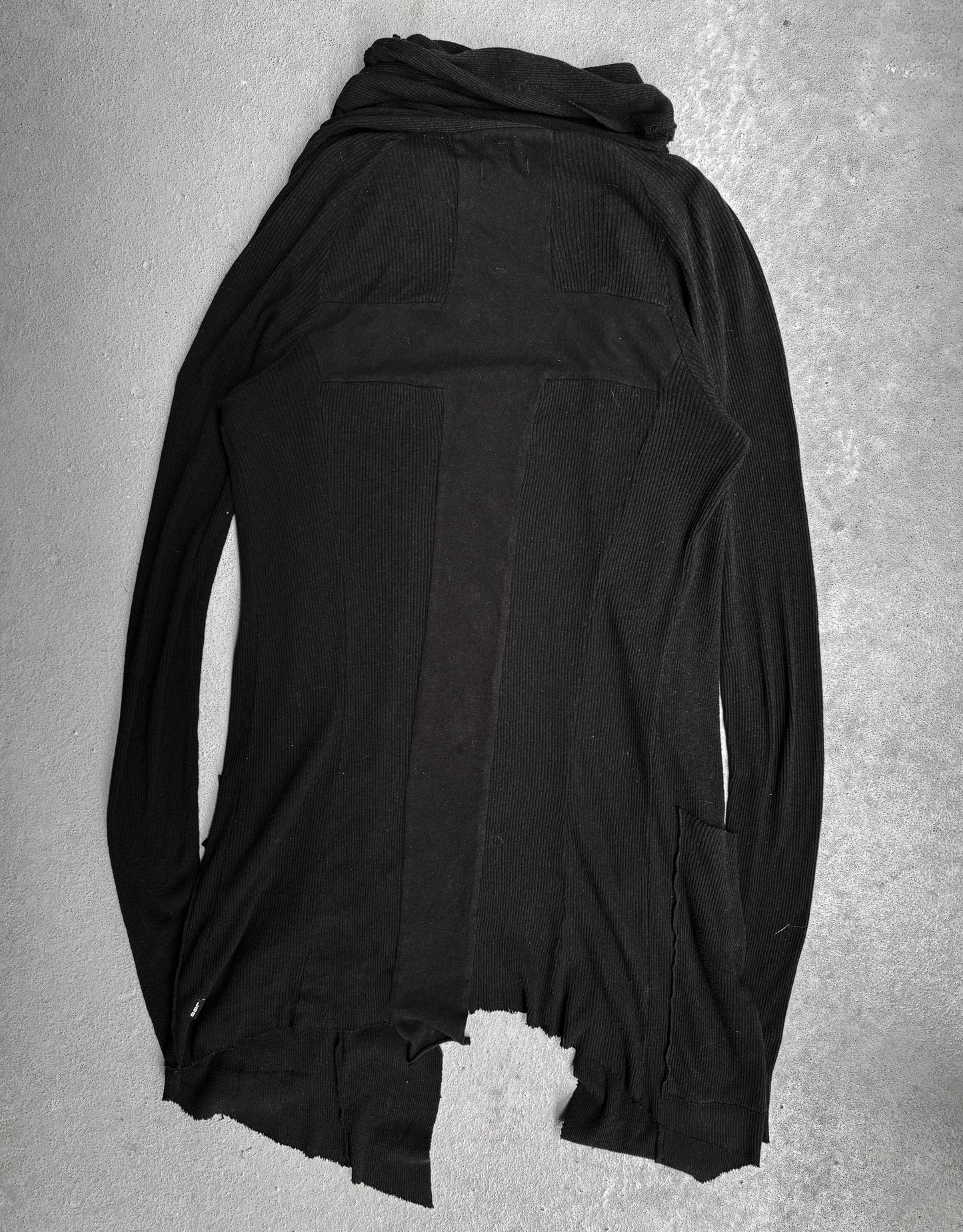 L.G.B Early 00s Back Cross Ribbed Cotton Cardigan