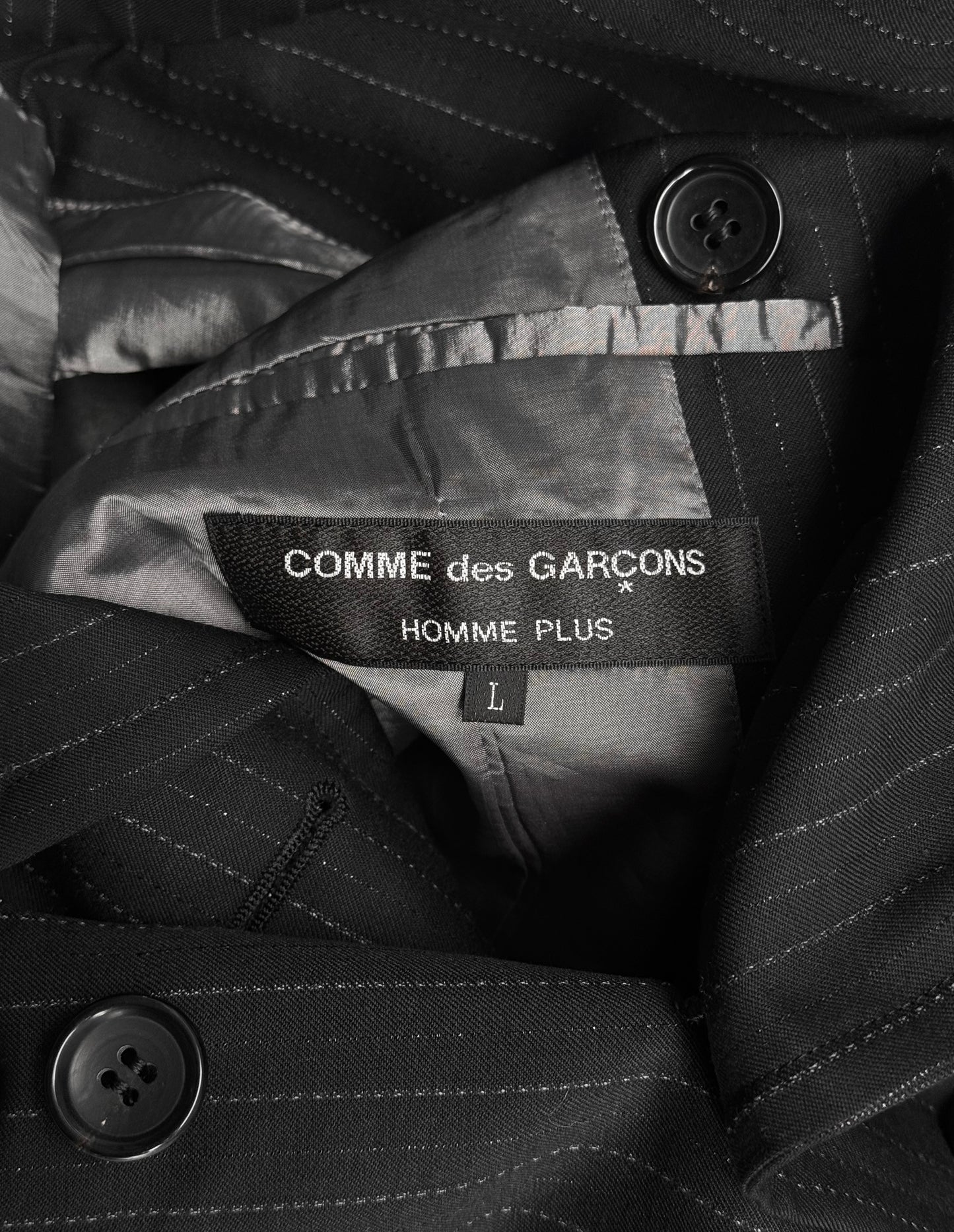 COMME des GARÇONS HOMME PLUS SS12 Iridescent Pinstripes Double-breasted Short Coat