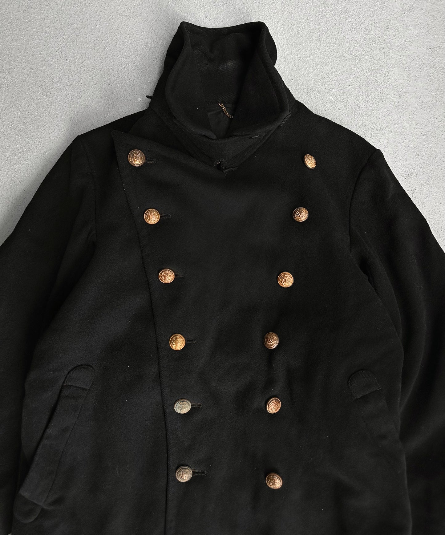 Vintage 1940s Imperial Japanese WW2 Reversible Naval Wool Peacoat