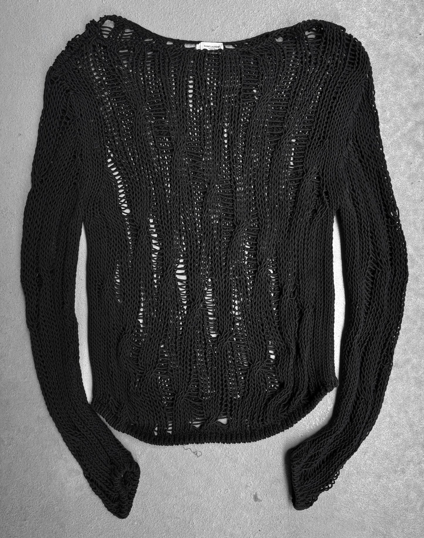 Saint Laurent Paris SS15 Fishnet Knitted Sweater