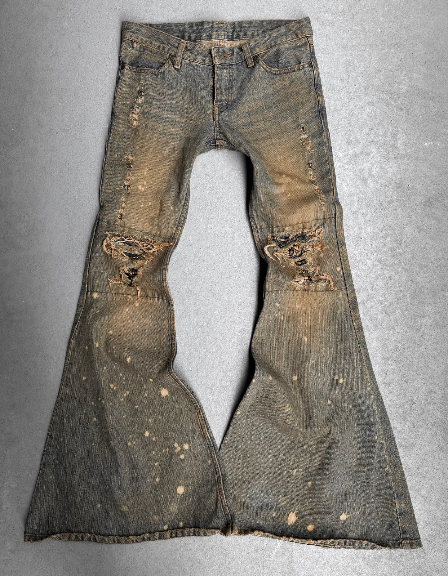 IfSixWasNine Early 00s ‘NO. MUDMAX/SBB 351’ DK Bell-Bottom Denim