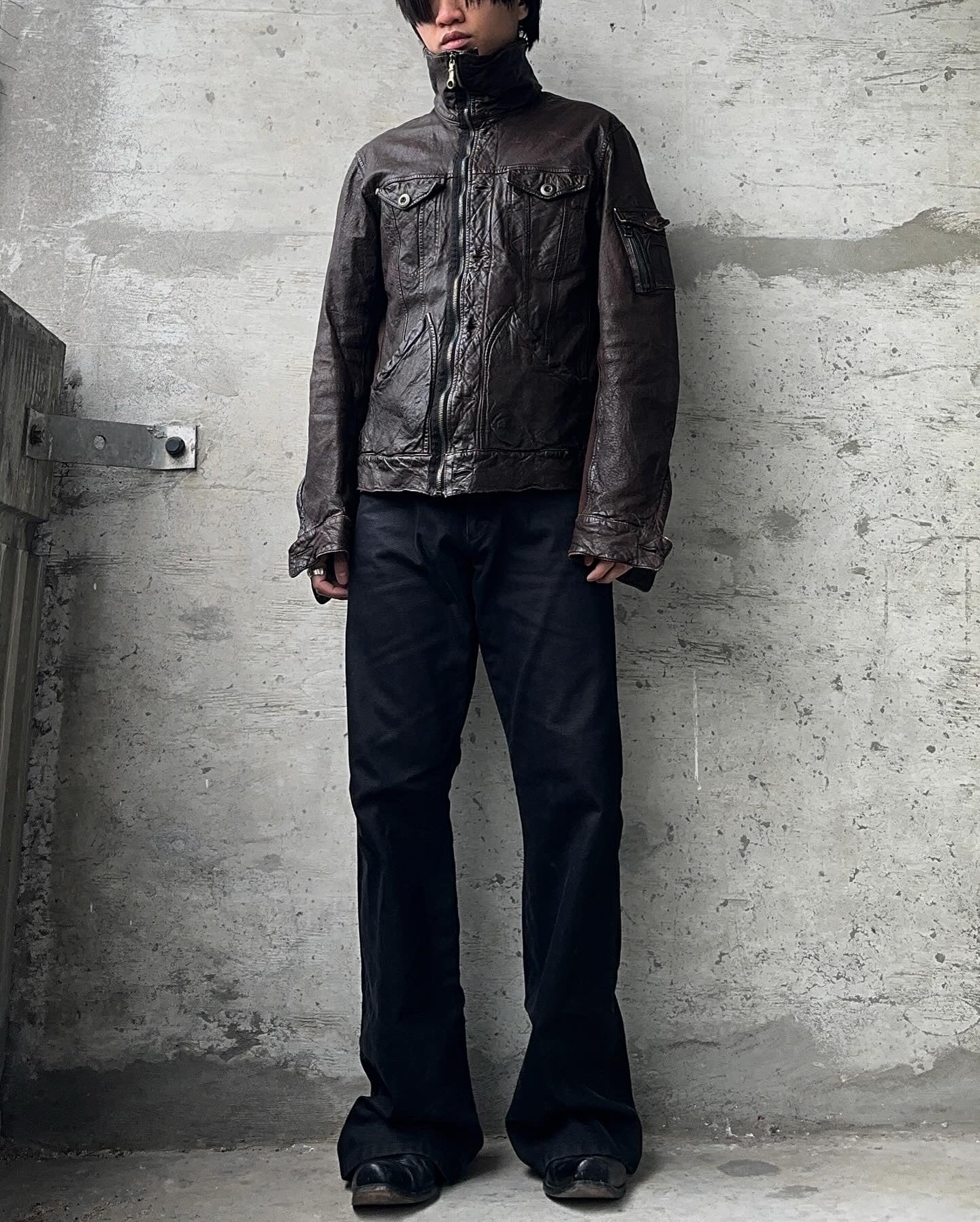 Kyoji Maruyama AW05 Crush Cowhide Leather Jacket