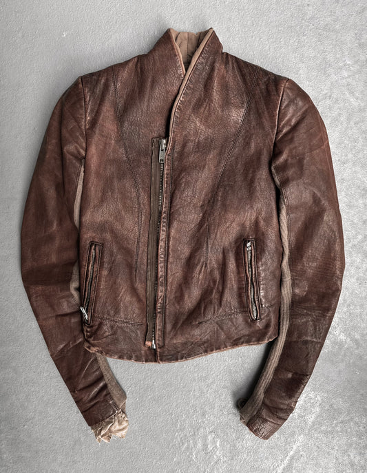 Rick Owens AW02 “SPARROWS” Distressed Lambskin Leather Jacket