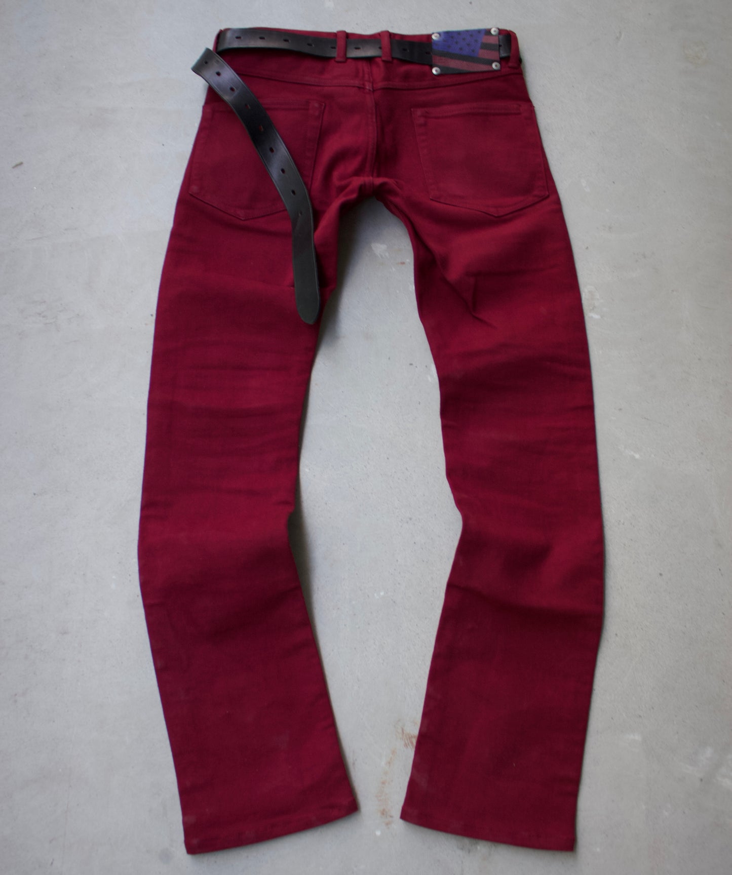 Isamu Katayama “BACKLASH” AW12 Lizzard Patch Red-Dyed Denim