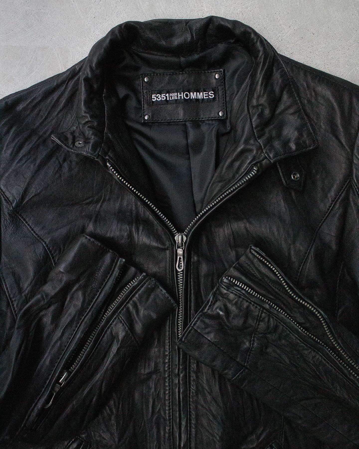 5351 Pour Les Homme Early 00s Sheepskin Leather Rider Jacket
