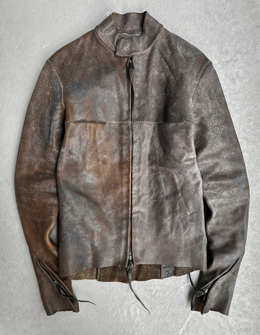 m.a+ by Maurizio Amadei ‘J224Z*’ Molded Horse Leather Rider Jacket