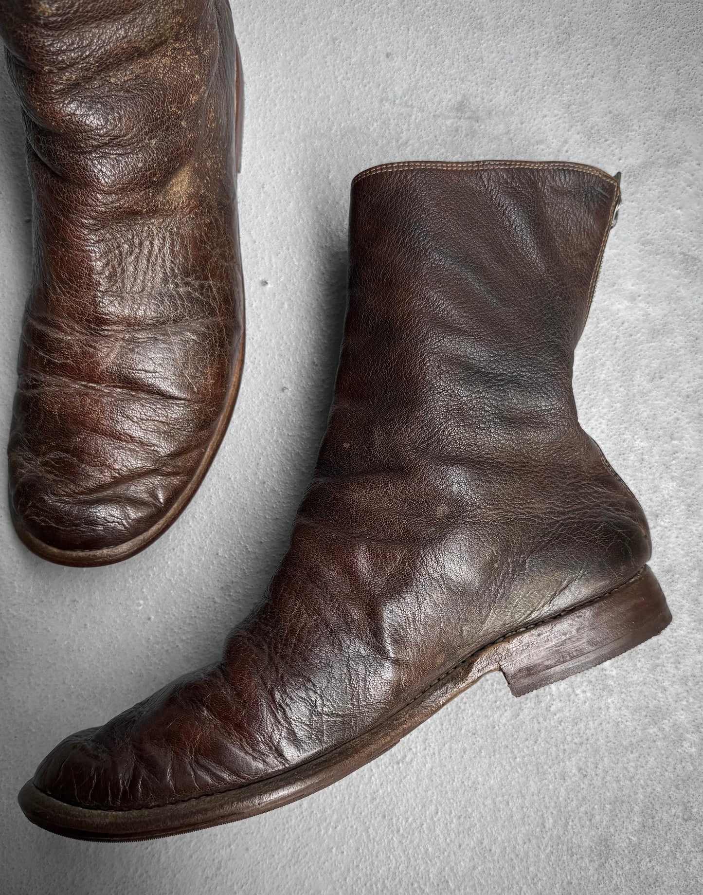 GUIDI Early 00s ‘986’ Donkey Leather Back-zip Boots