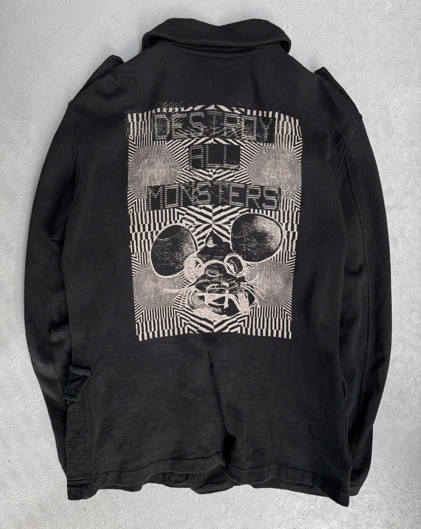 Hysteric Glamour AW06 “Destroy all Monsters” Graphic Military Button-up Fleece Shirt
