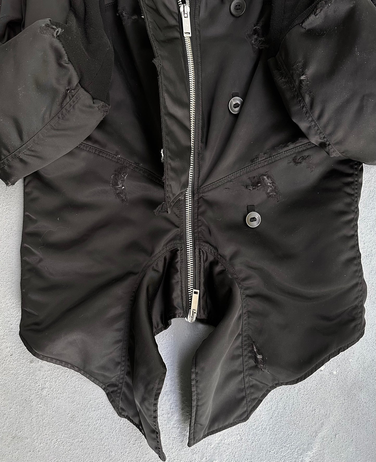 BEN TAVERNITI™ UNRAVEL PROJECT SS18 Two-way Reconstructed Upside-down Bomber Jacket