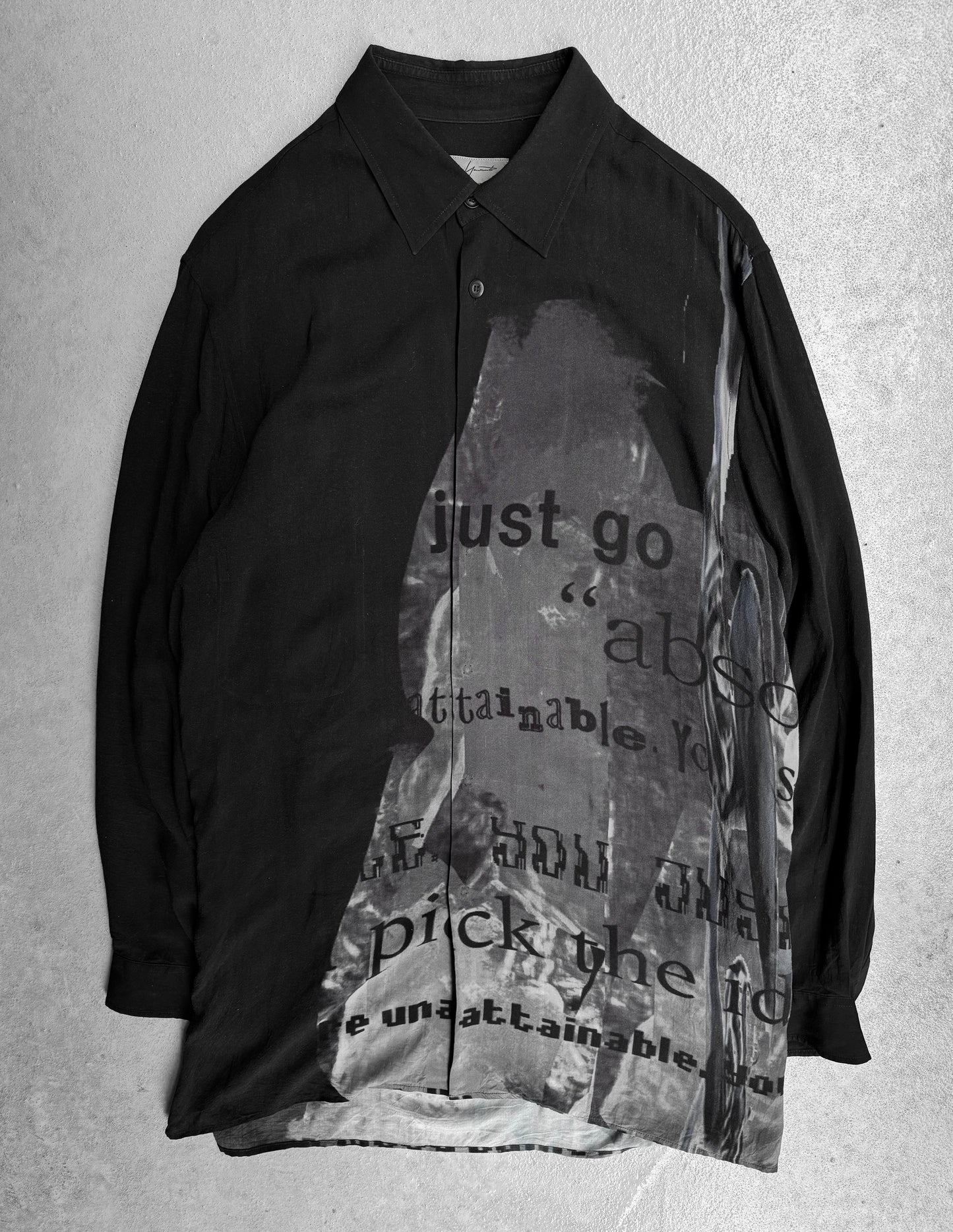 Yohji Yamamoto POUR HOMME AW20 Ghost Poem Graphic Printed Button-up Shirt