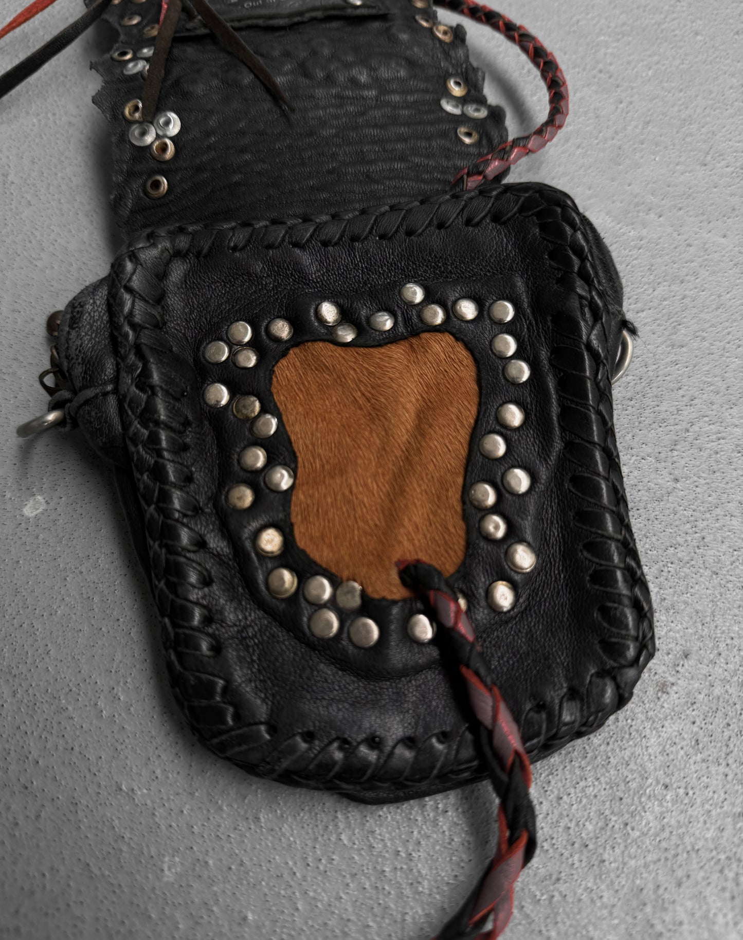 KMRii Early 00s Custom ‘Dragon Eye’ Leather Zip Pouch
