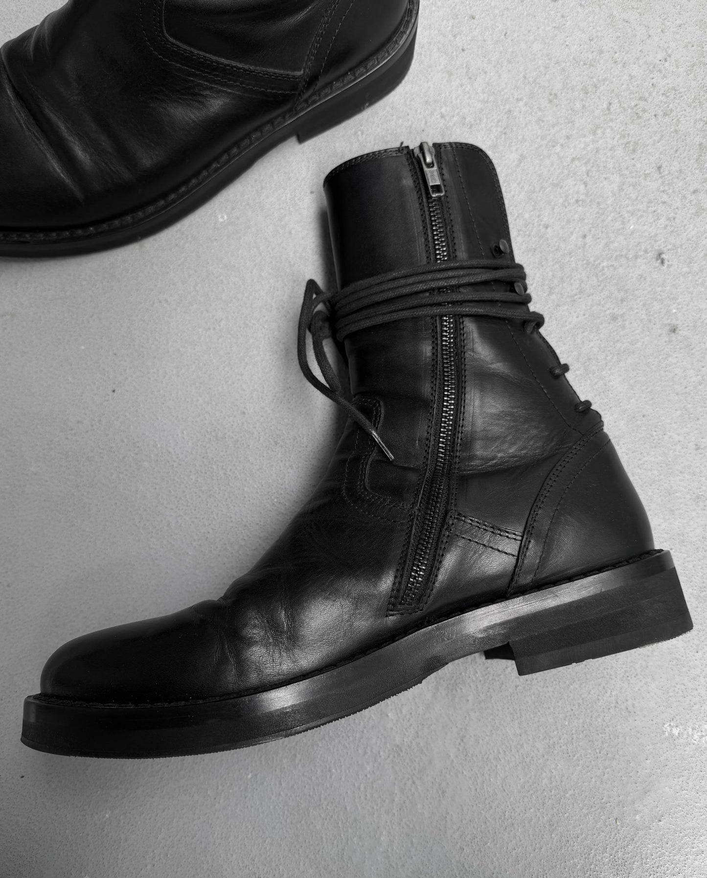Ann Demeulemeester ‘Vitello’ Backlace Leather Boots