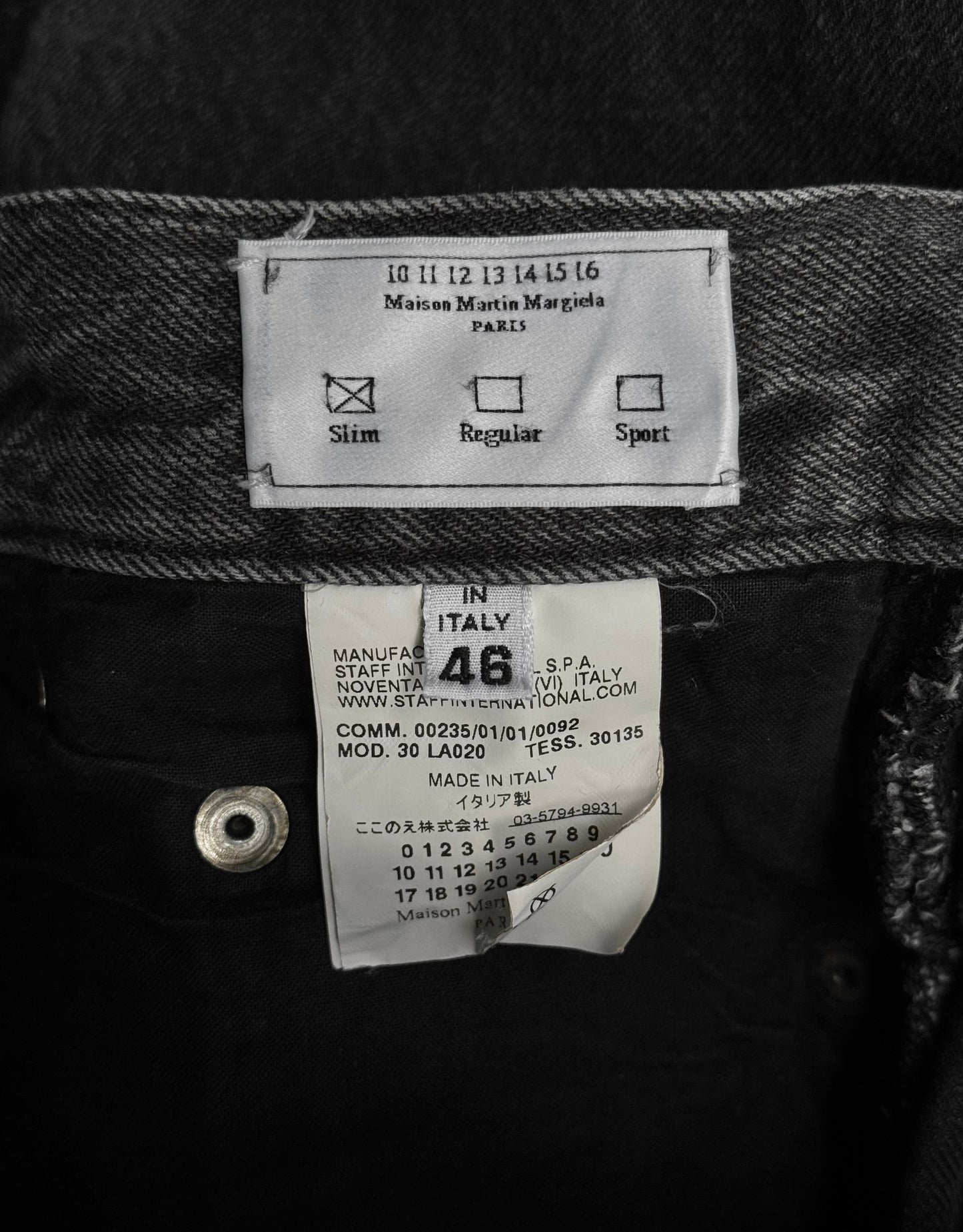 Maison Martin Margiela AW09 Washed Grey Slim-fit Denim