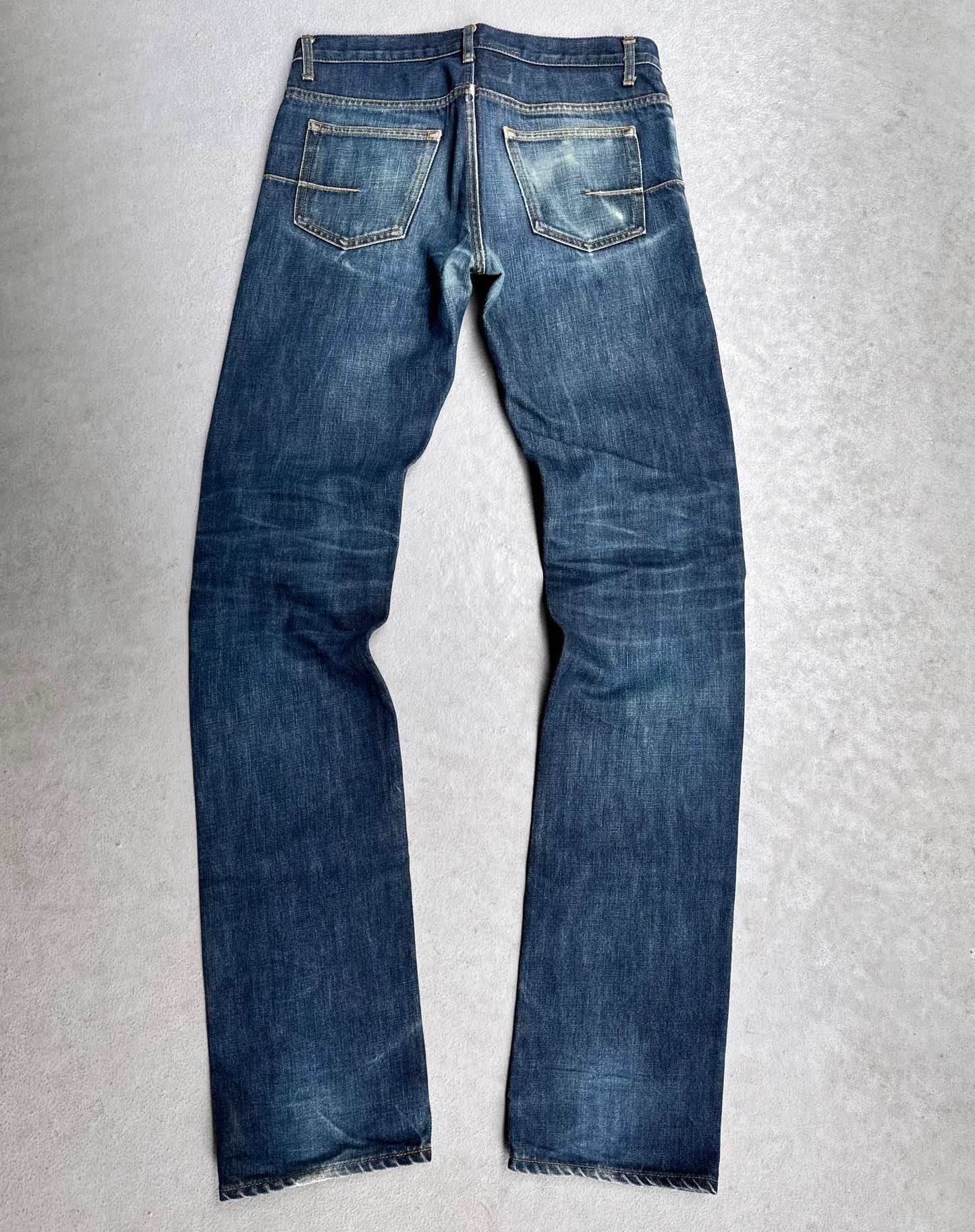 DIOR HOMME by Hedi Slimane Early 00s Blue Claw Mark Skinny Denim