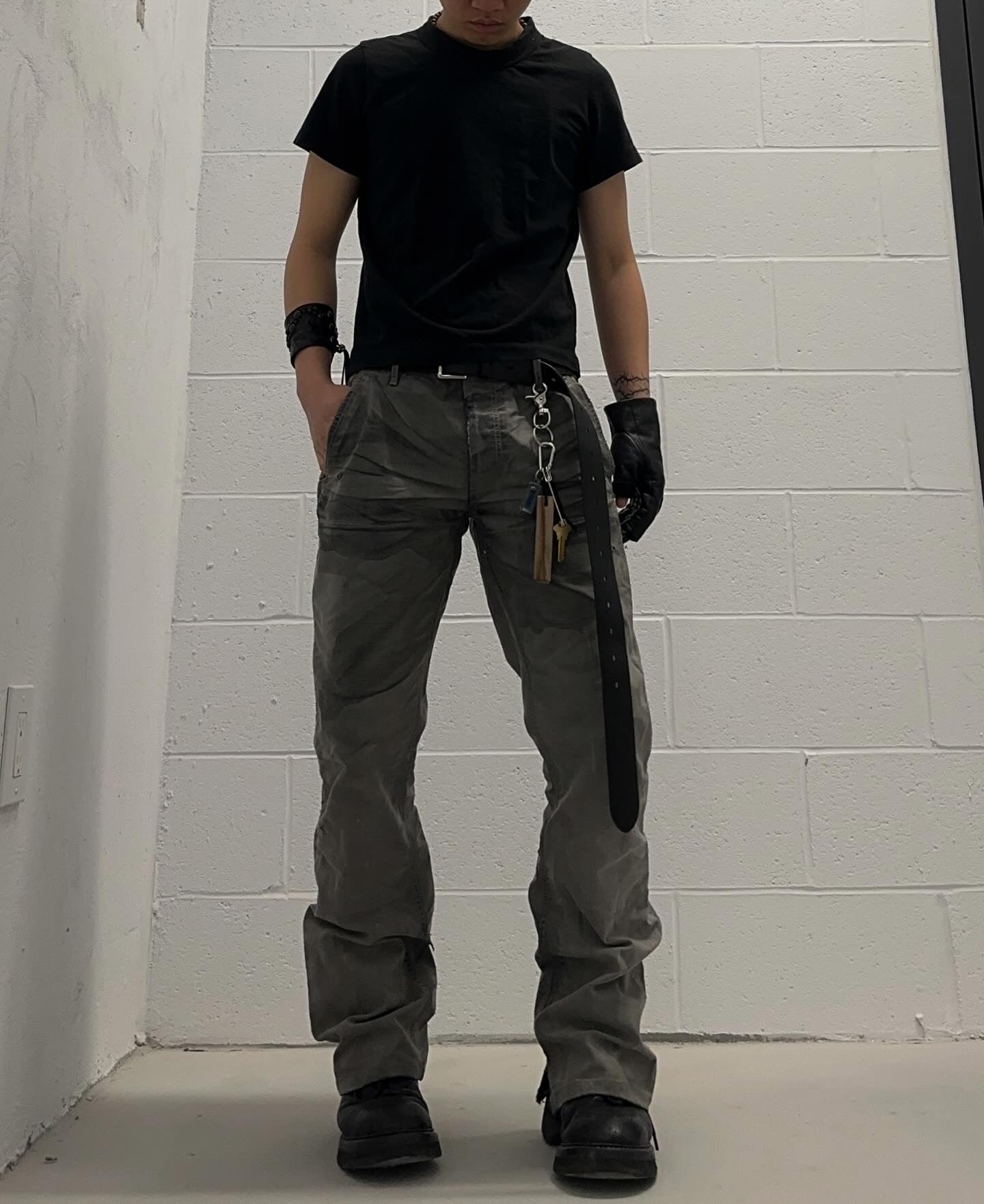 Isamu Katayama “BACKLASH” SS12 ‘Chinocross’ Dirty Mud Wash Bootcut Pants