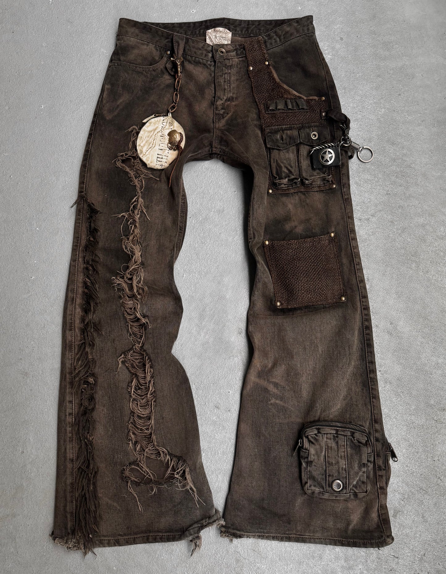 VERONICA Early 00s Mud-washed ‘Crazy Racer’ Flare Denim