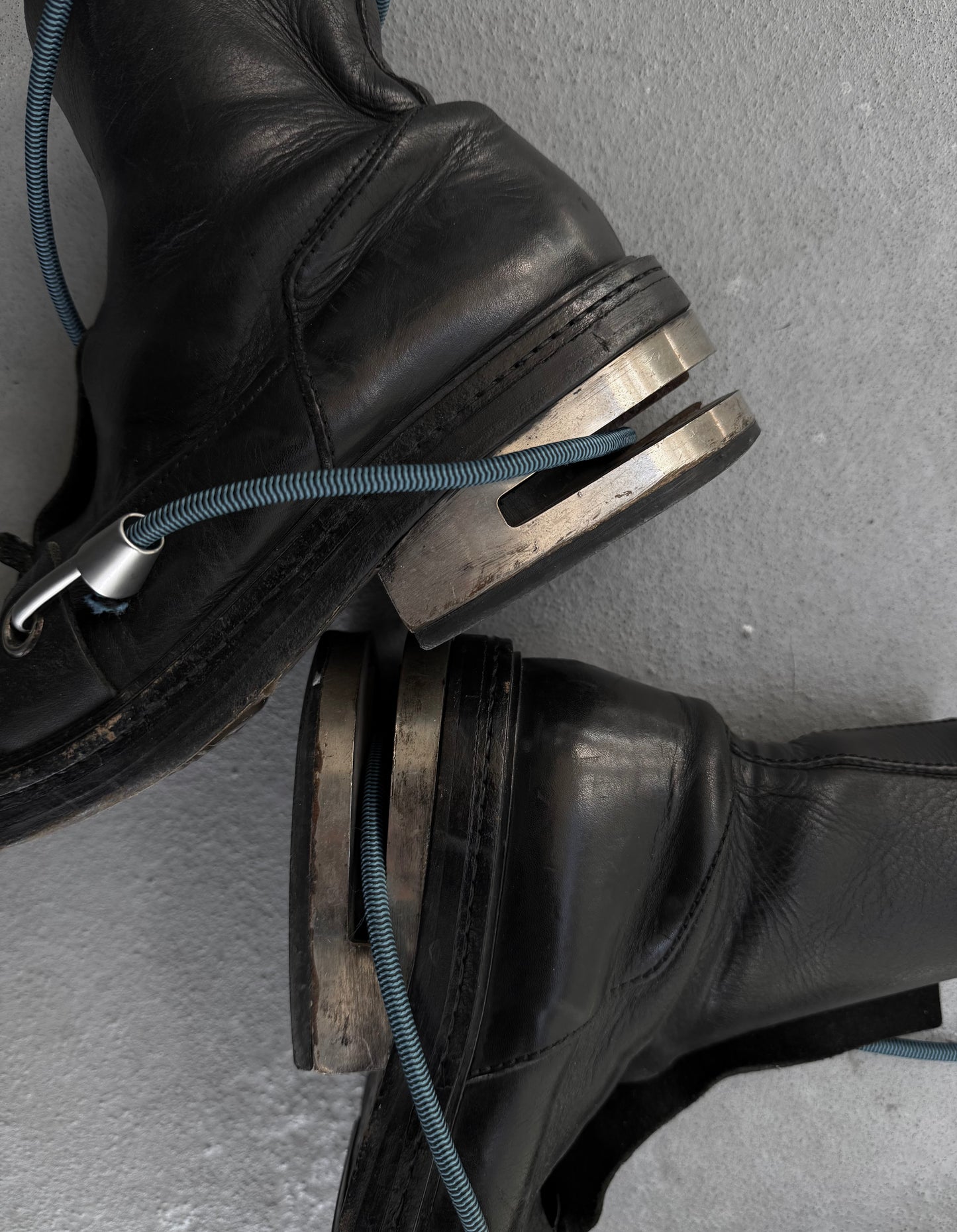 Dirk Bikkembergs AW96 Bungee Metal Heel Leather Boots