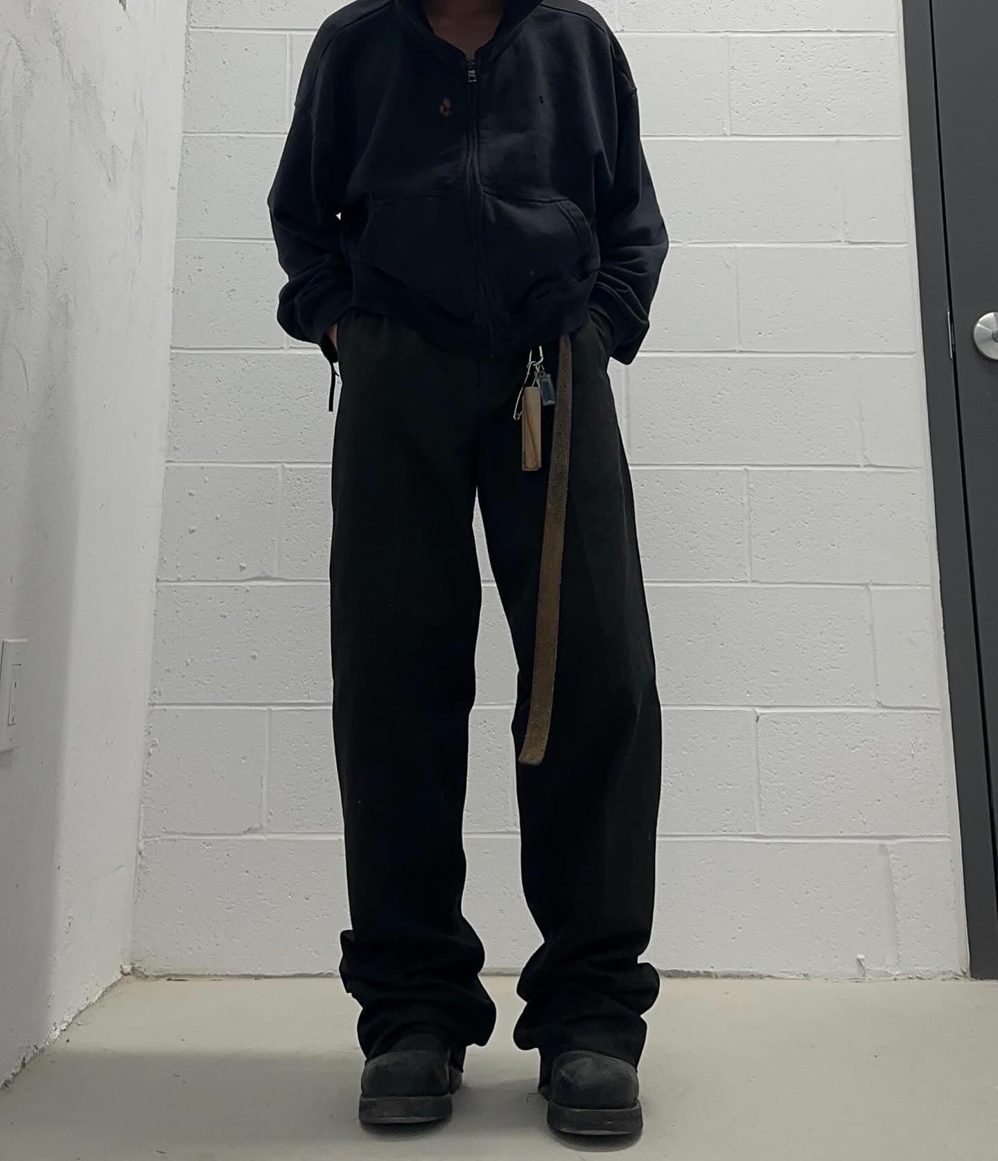 Yuji Yamada Late 90s Jacquard Cotton Raw Cut Pants