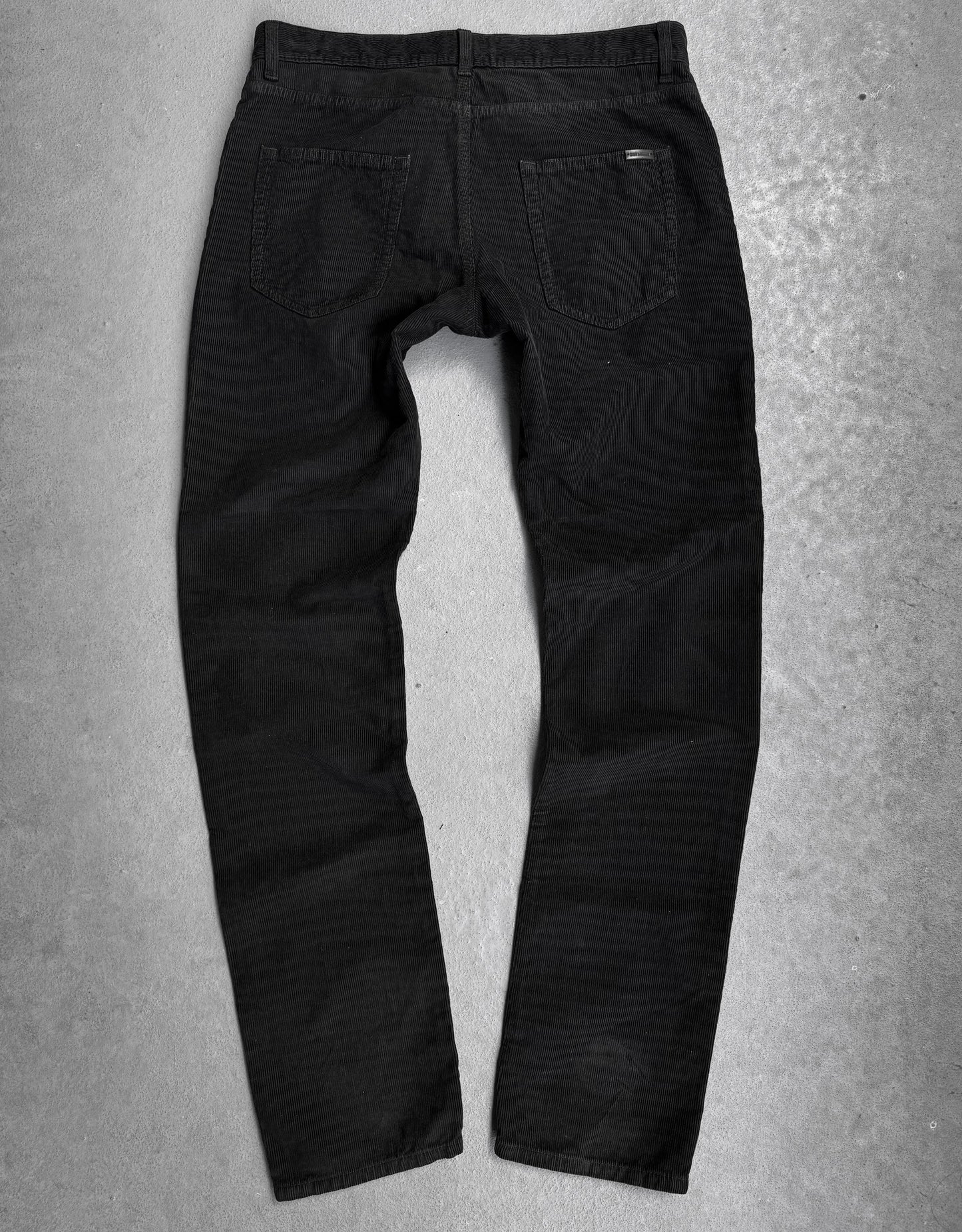 Saint Laurent Paris SS22 Black Corduroy “D18” Slim Bootcut Pants