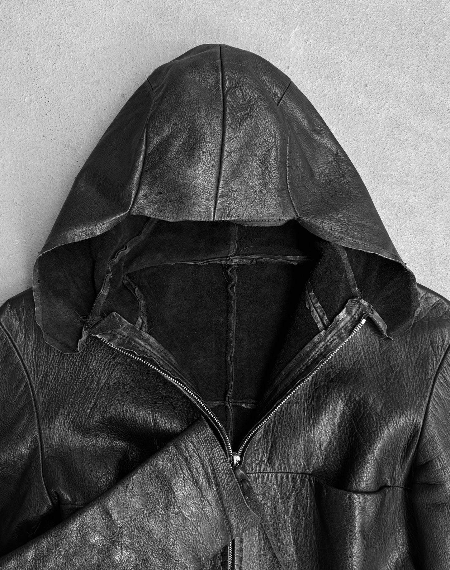 m.a+ by Maurizio Amadei ‘J221DZ’ SY 1.0 Unlined Cow Leather Hooded Aviator Jacket
