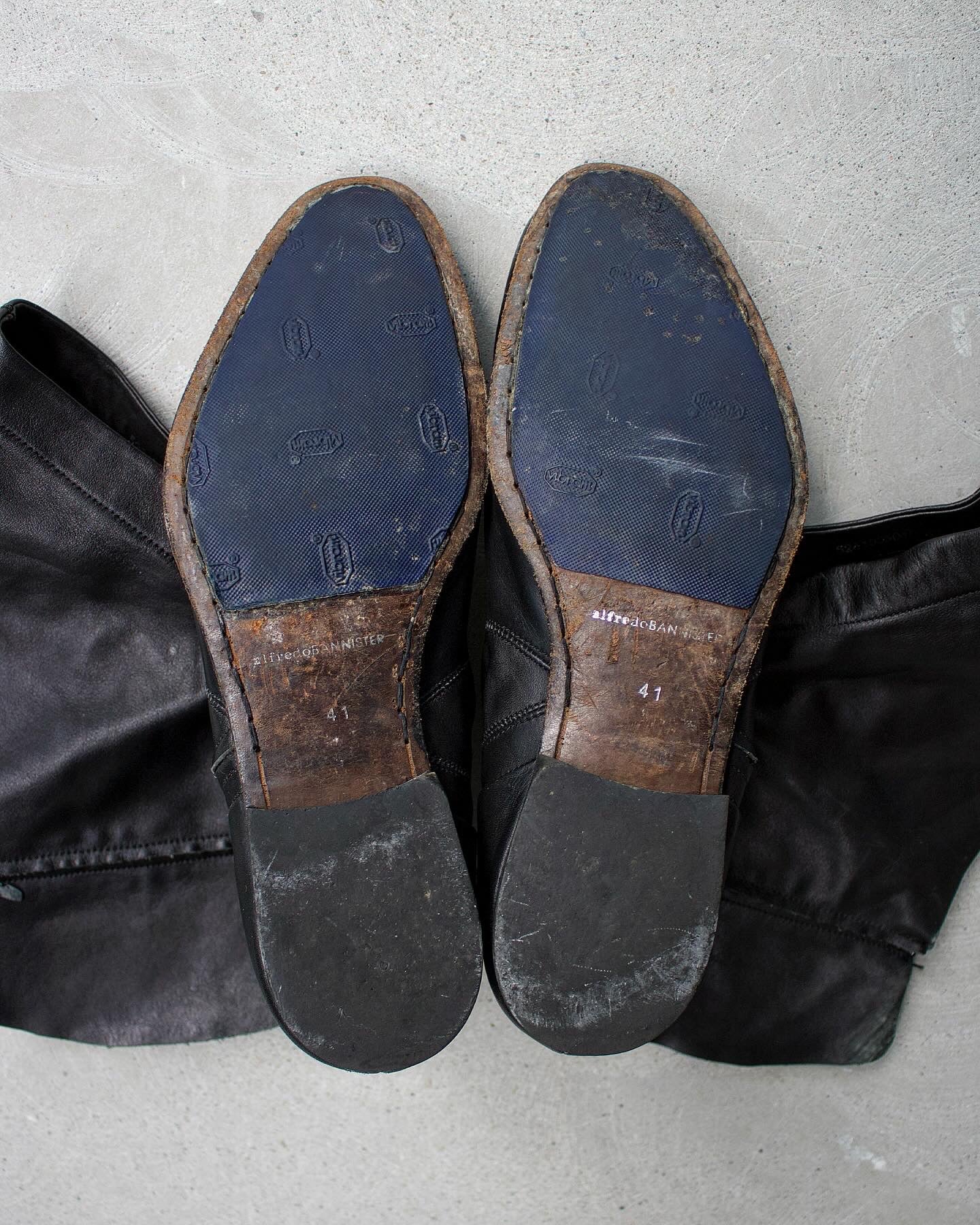 alfredoBANNISTER Early 00s ‘Origami’ Foldable Leather Layer Pirate Boots