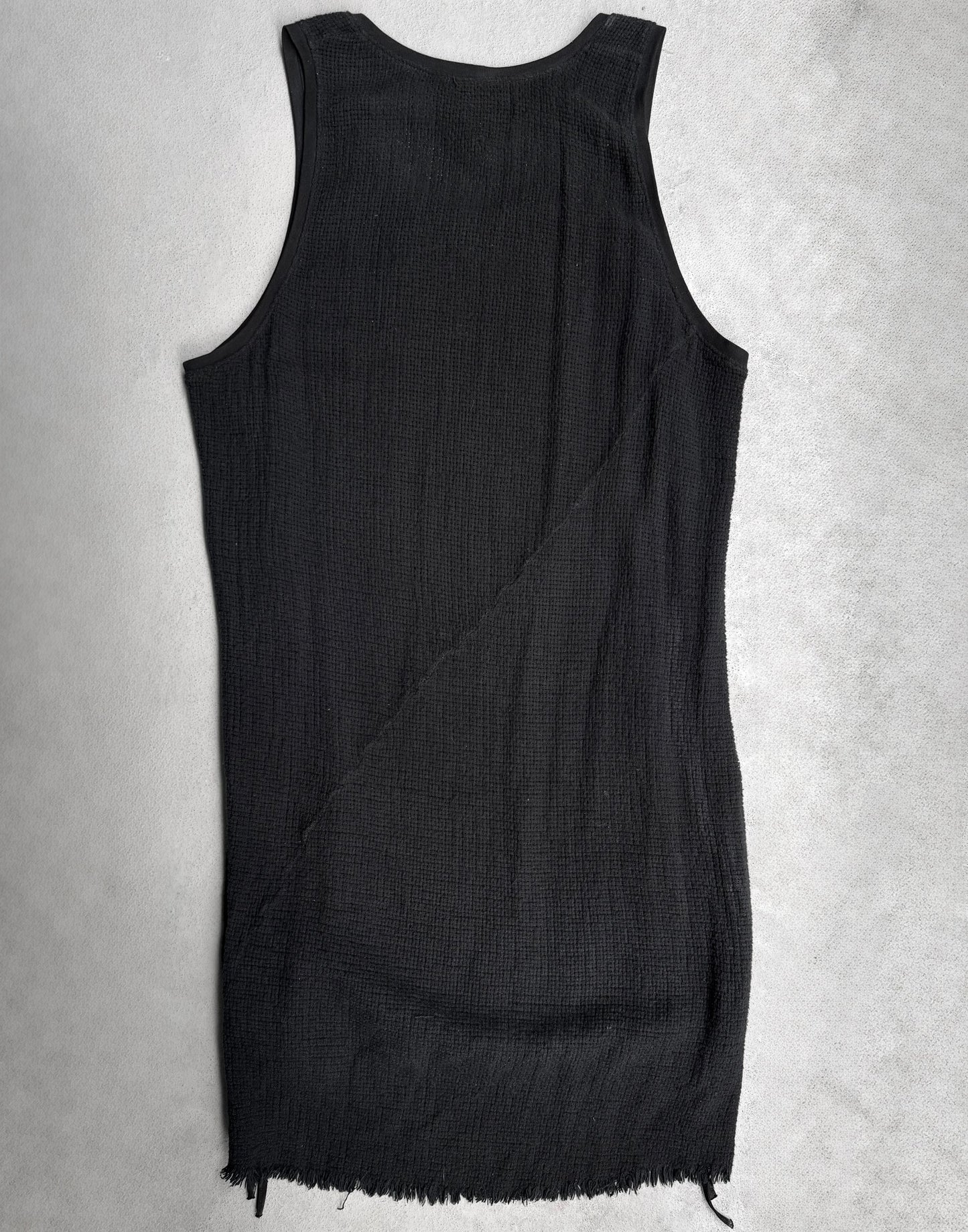 ZAM BARRETT Asymmetrical Cut Waffle Knitted Tank Top