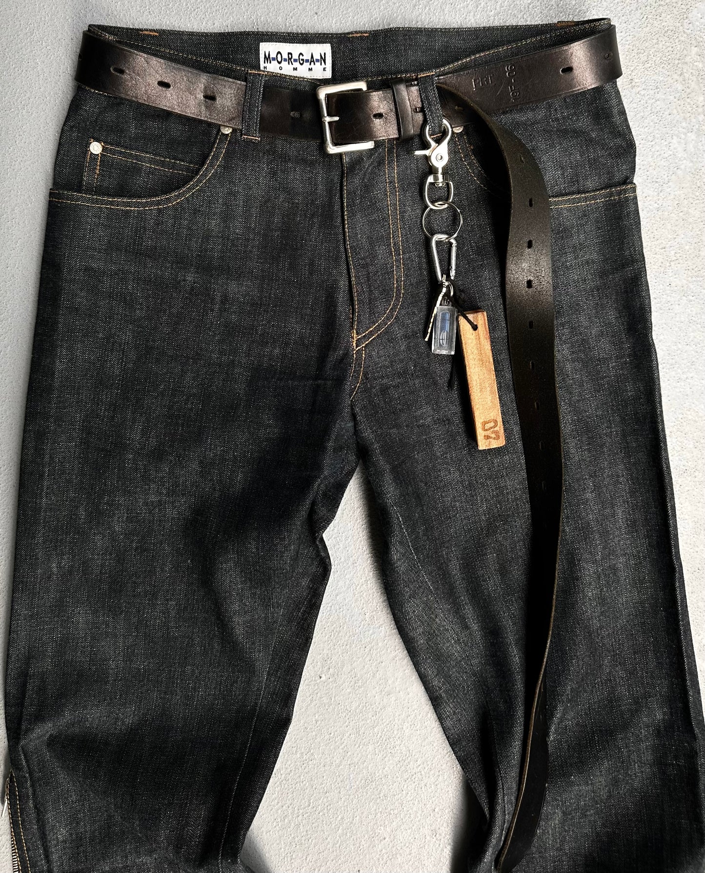 MORGAN HOMME Early 00s Zip Flare Denim