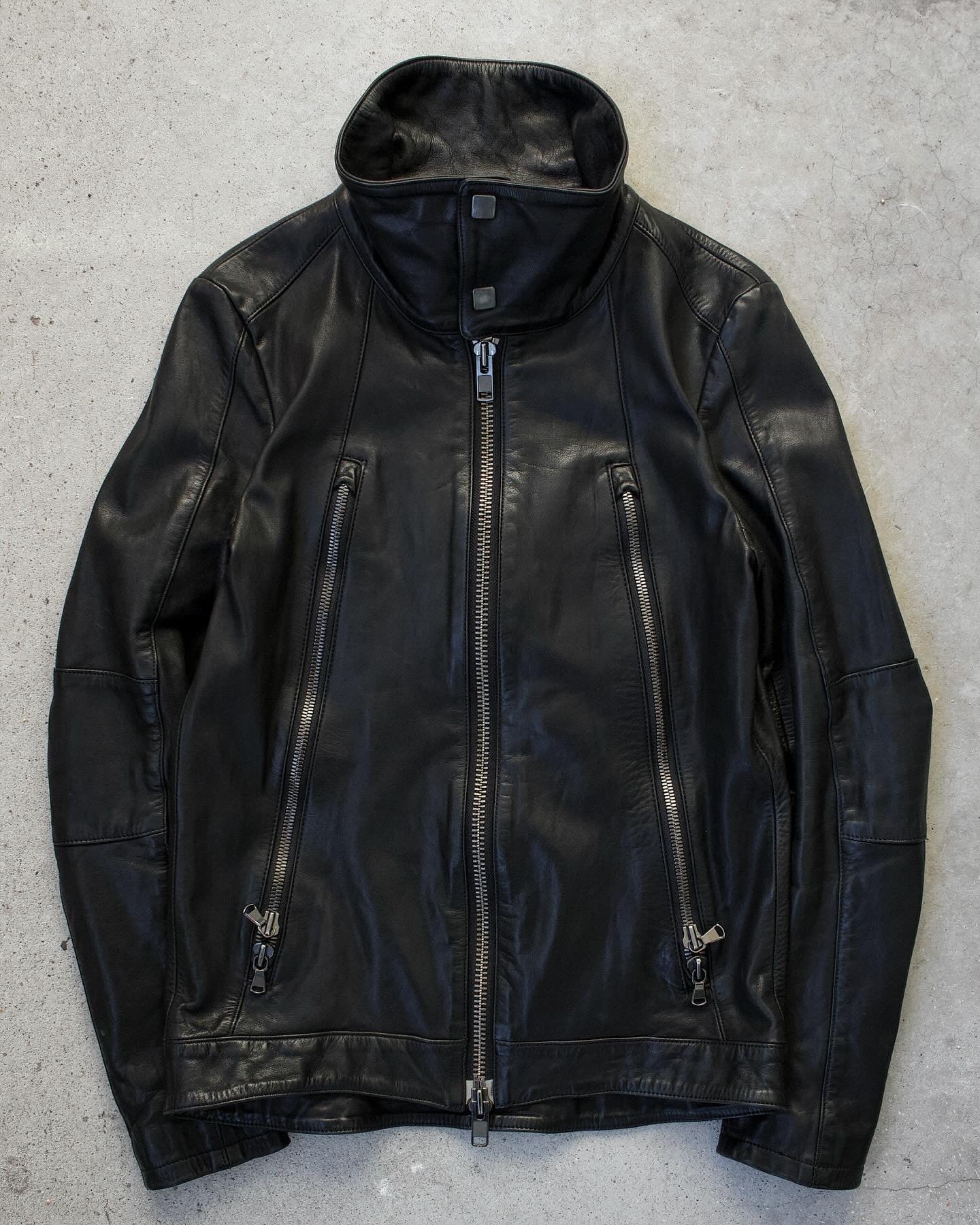 front shot RipVanWinkle AW06 Multi-zip Steerhide Moto Cow Leather Jacket