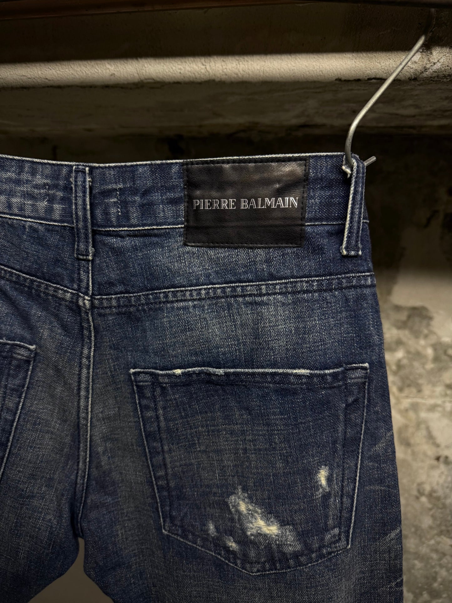 PIERRE BALMAIN SS12 Distressed Blue Skinny Denim