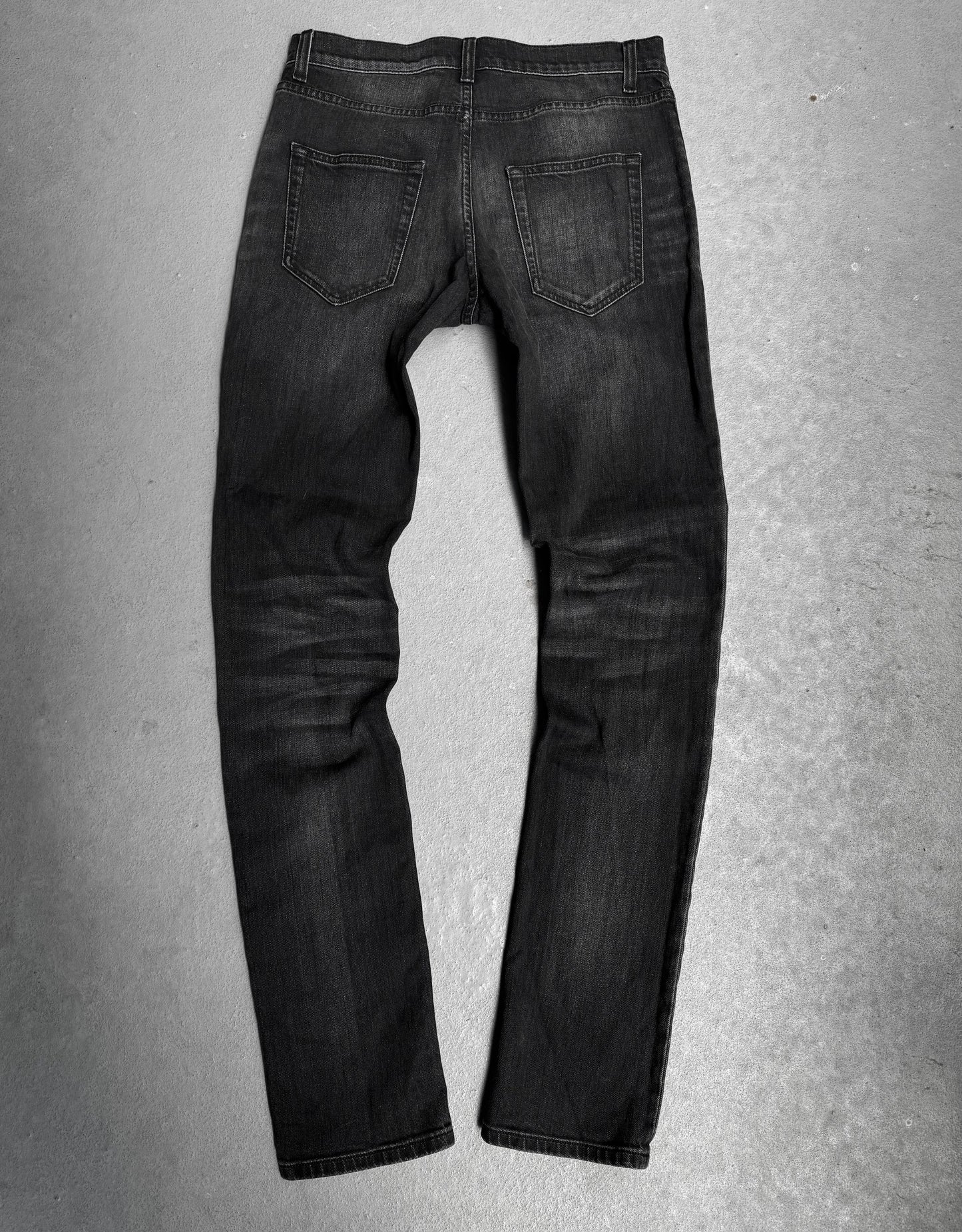 Saint Laurent Paris AW17 Washed Black ‘D02’ Claw-mark Skinny Denim