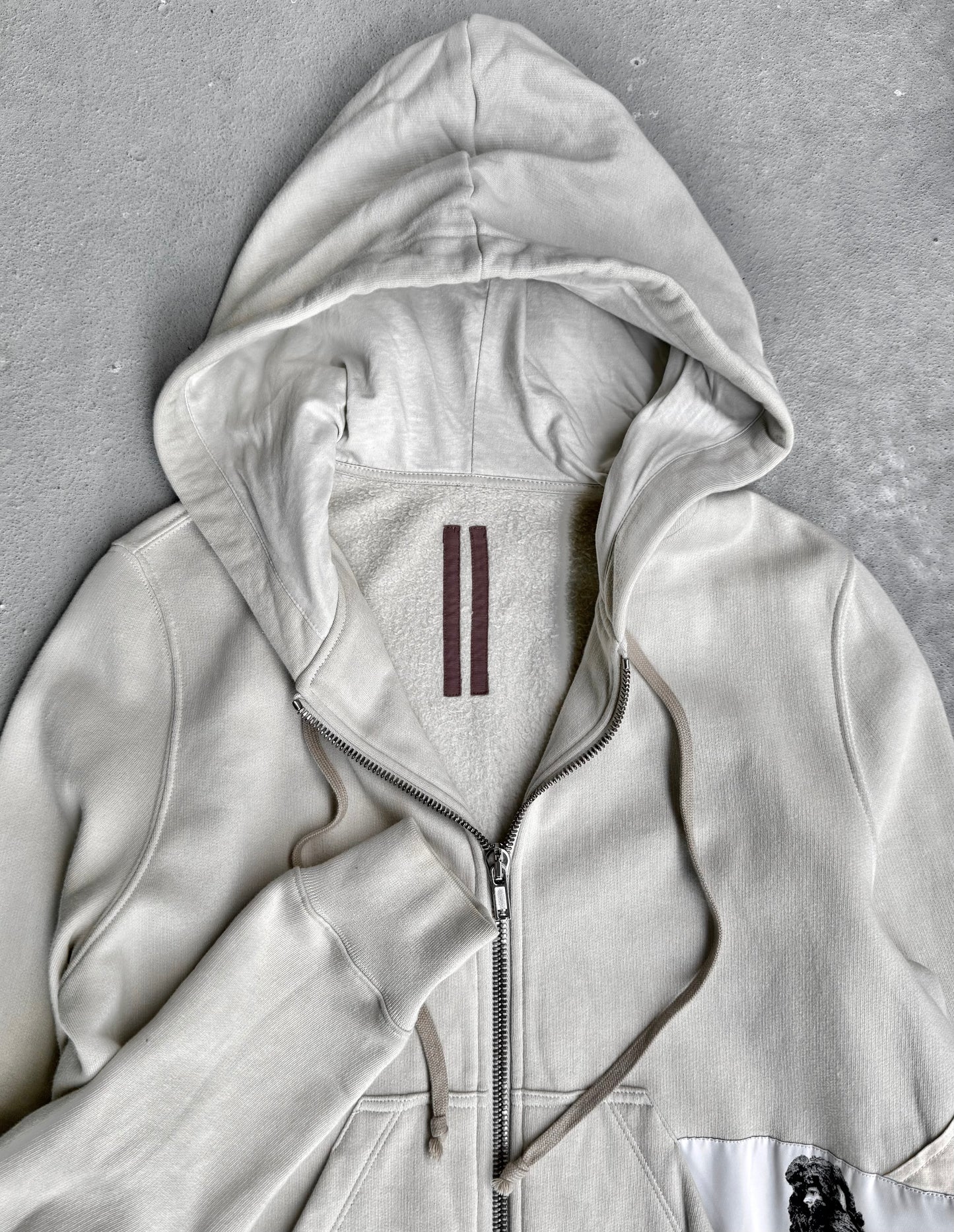 Rick Owens DRKSHDW SS17 “WALRUS” Dinge Patchwork Drawstring Hoodie