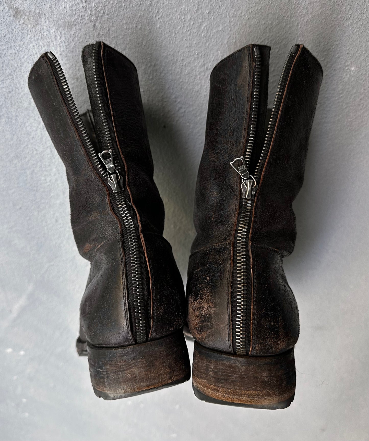 Carpe Diem AW06-07 S21M Reverse Horsehide Leather Back-zip Boots