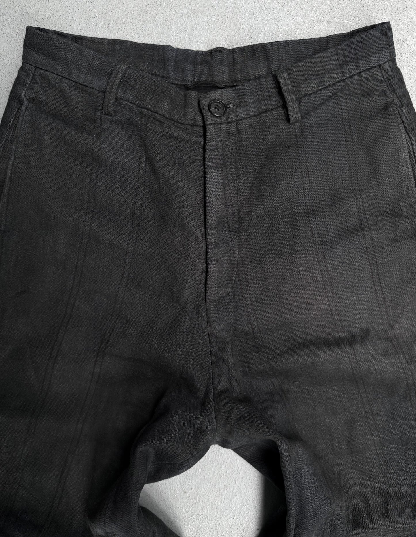 Zam Barrett Striped Heavy Linen Wide-Leg Pants