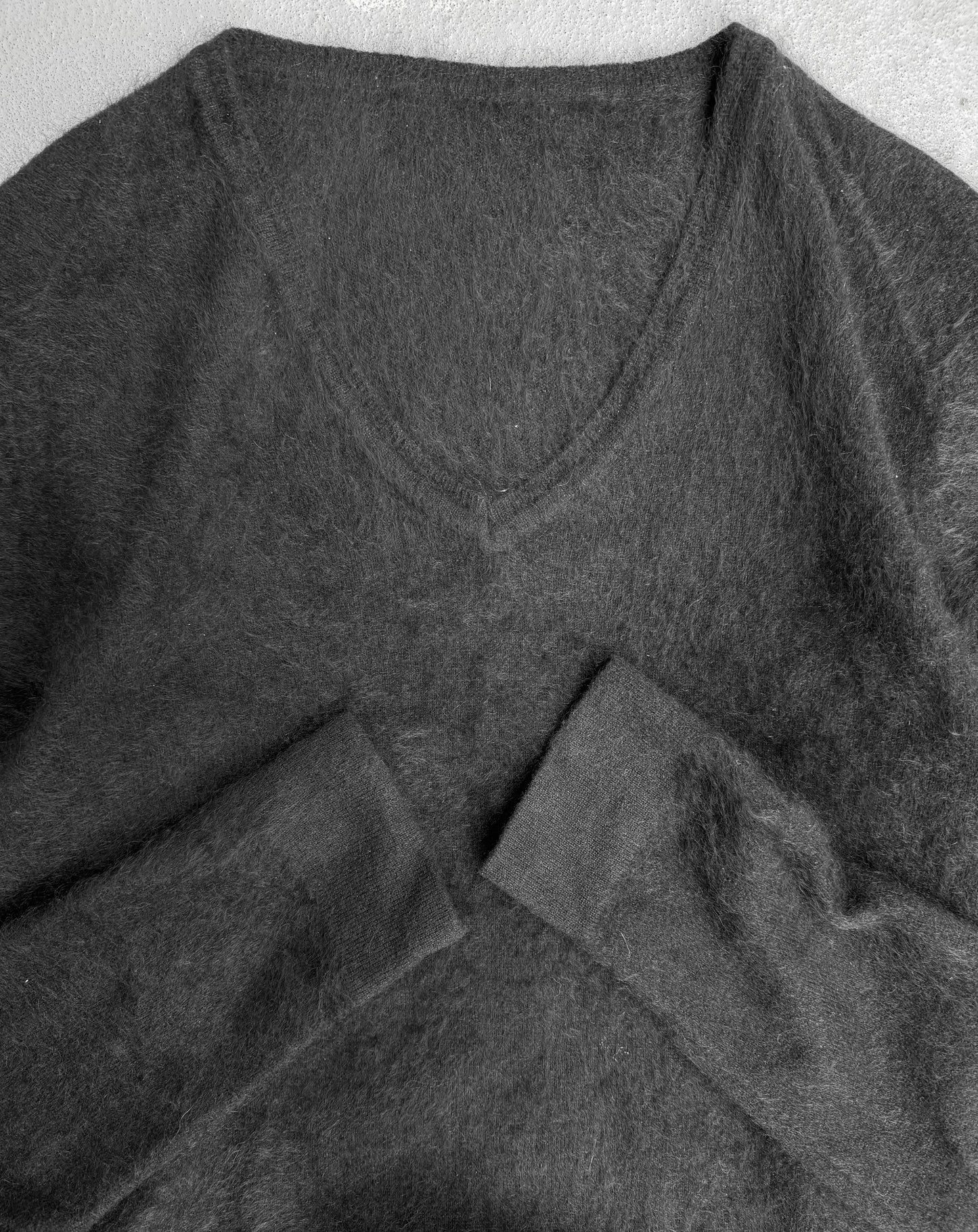 ATTACHMENT by Kazuyuki Kumagai Early 00s Fuzzy Cashmere V-neck Sweater