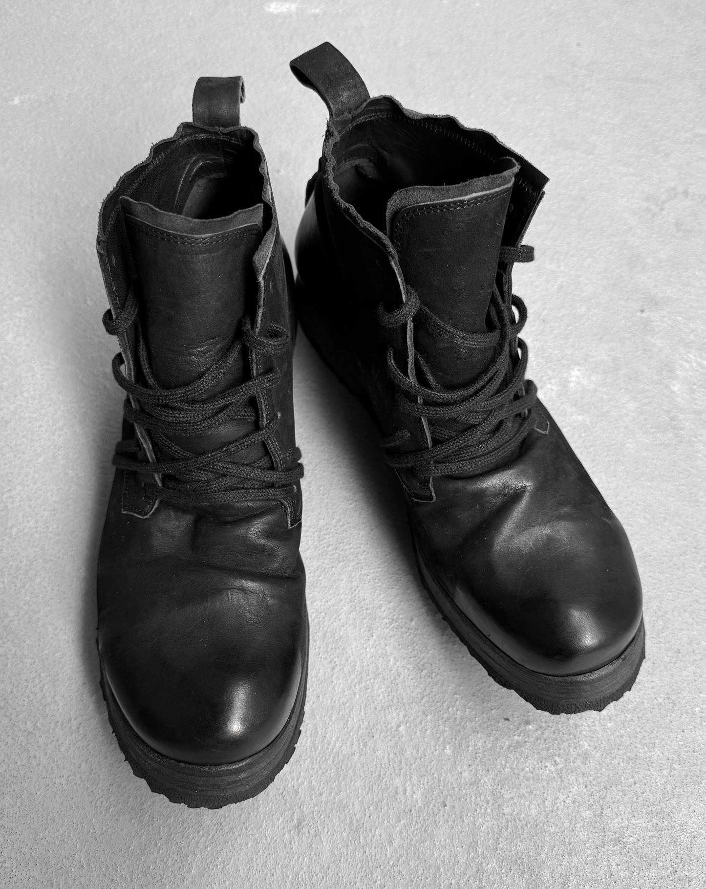 Boris Bidjan Saberi AW22 Vegetable-tanned Horse Leather ‘BOOT4’ Ankle Hiking Boots
