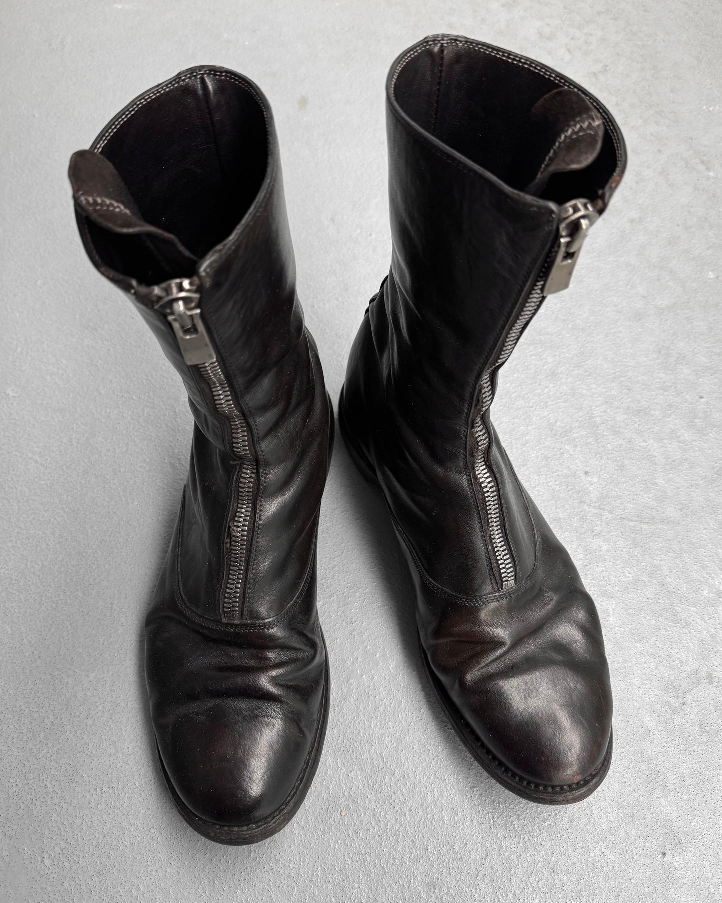 GUIDI ‘310’ Full-grain Horse Leather Front Zip Boots