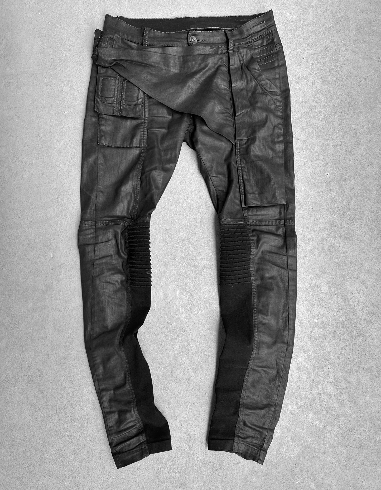 Rick Owens DRKSHDW SS16 “CYCLOPS” Heavy Waxed Memphis Biker Pants