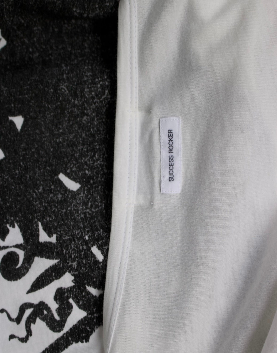 tags detail shots Lad musician Goth graphic V-neck T-shirt