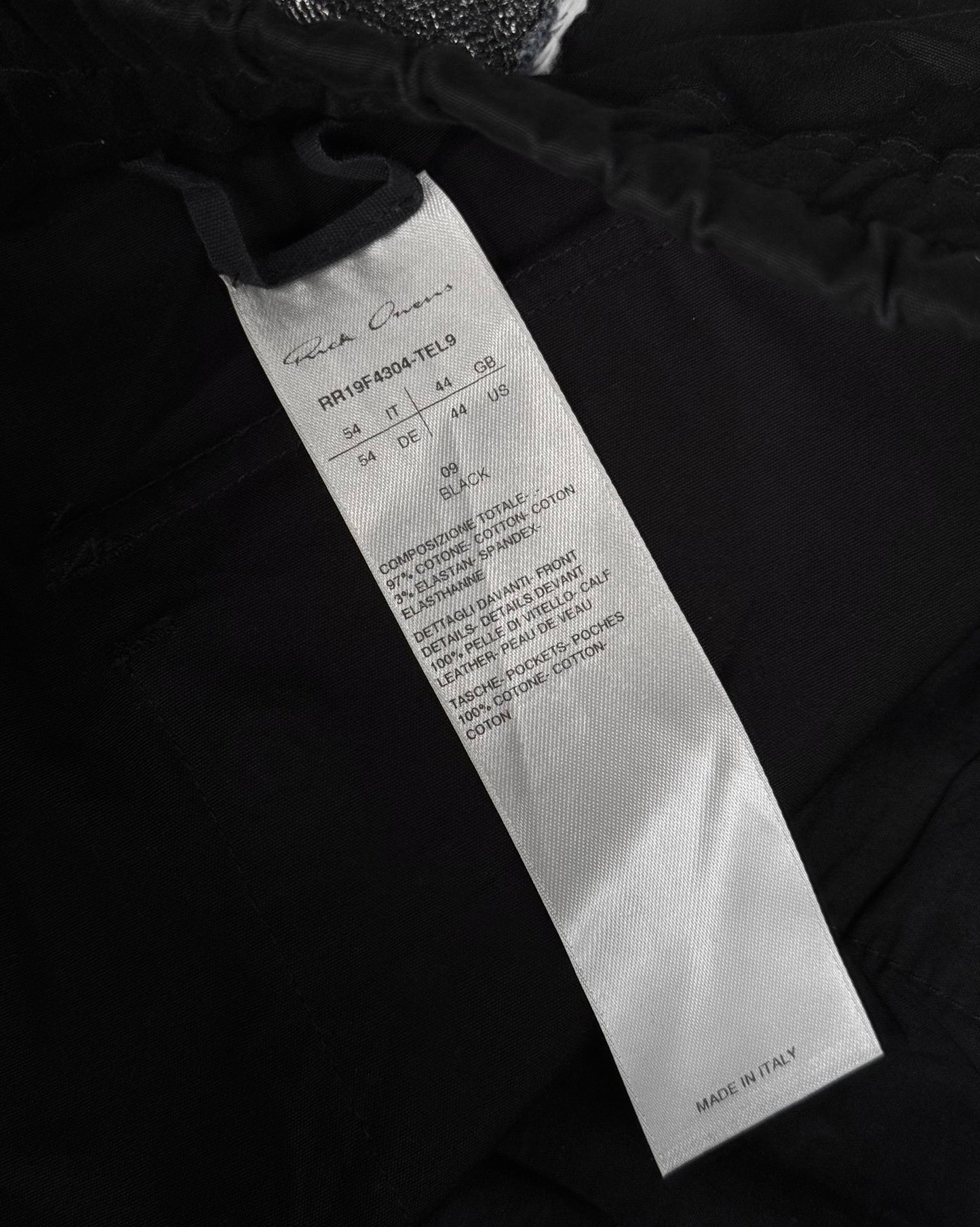 Rick Owens AW19 “LARRY” Suede Patches Waxed Cargo Pants