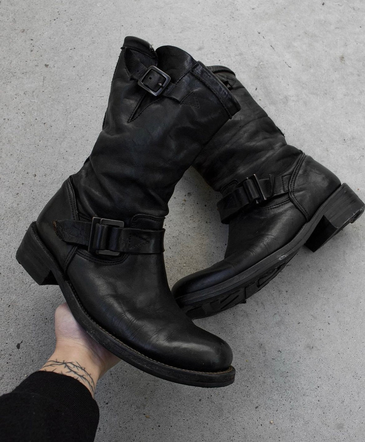 Isamu Katayama “BACKLASH” SS18 Garment-Dyed Leather Engineer Boots
