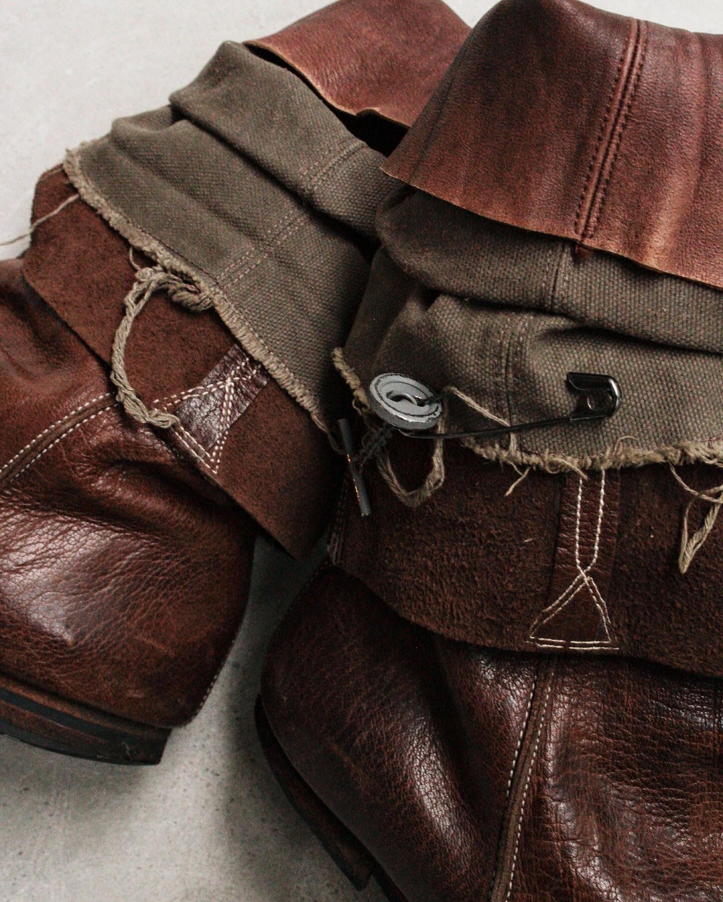 MiharaYasuhiro AW04 Layered Draped Leather Pirate Boots