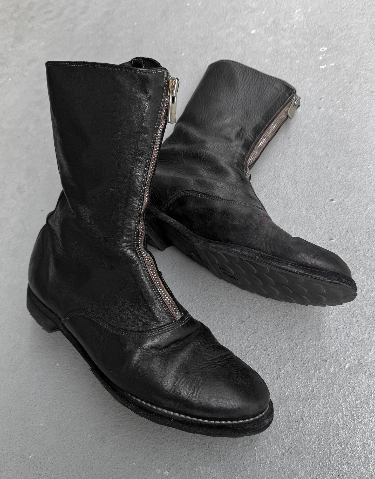 GUIDI '310' Full-grain Horse Leather Front Zip Boots