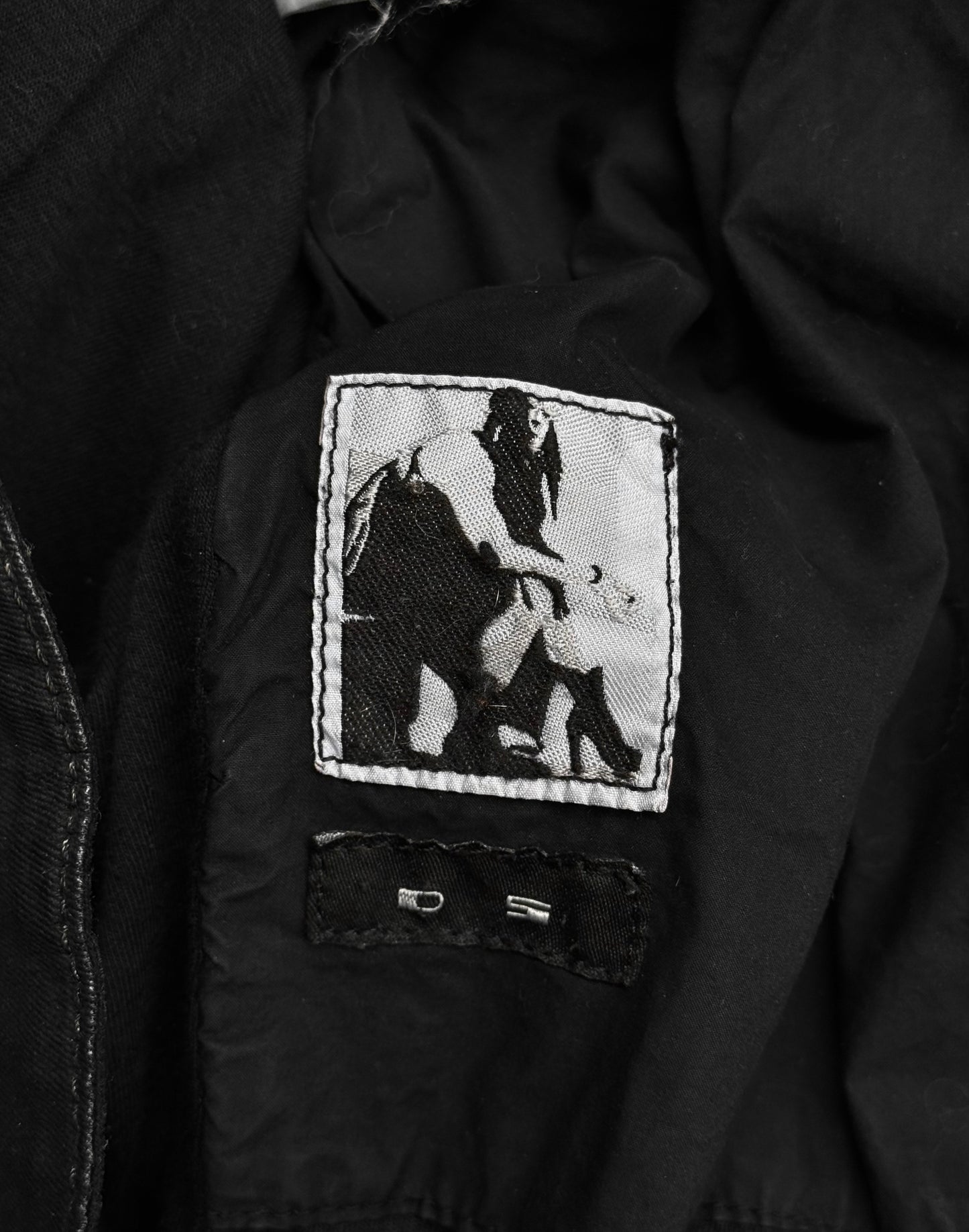 Rick Owens DRKSHDW SS12 “NASKA” Leather Sleeve Waxed Worker Jacket