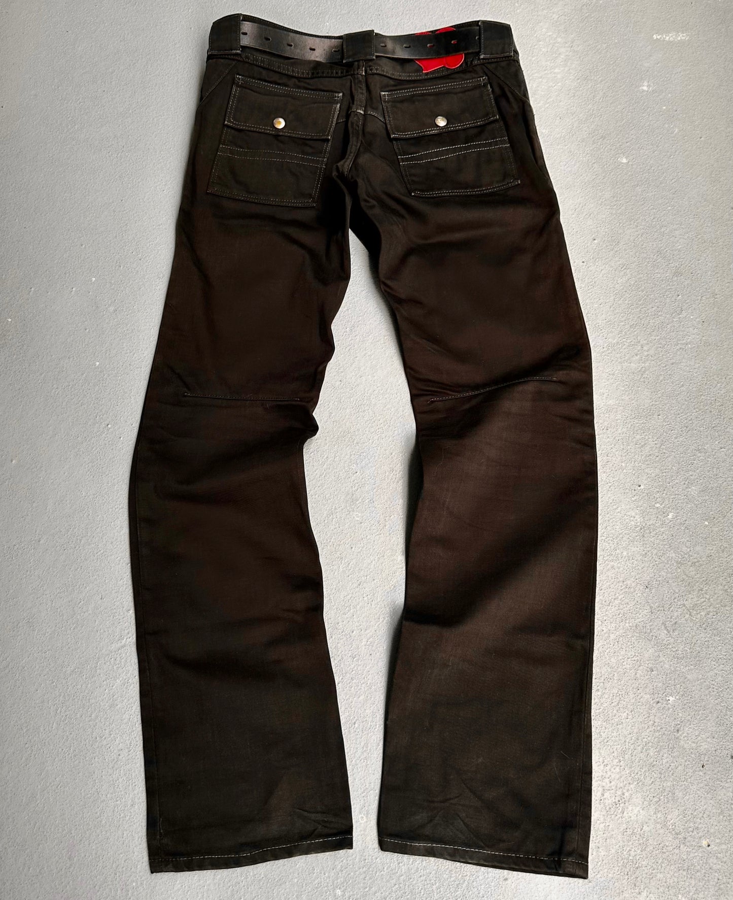 Number (N)ine SS09 Sun Faded Brown Pockets Bootcut Pants