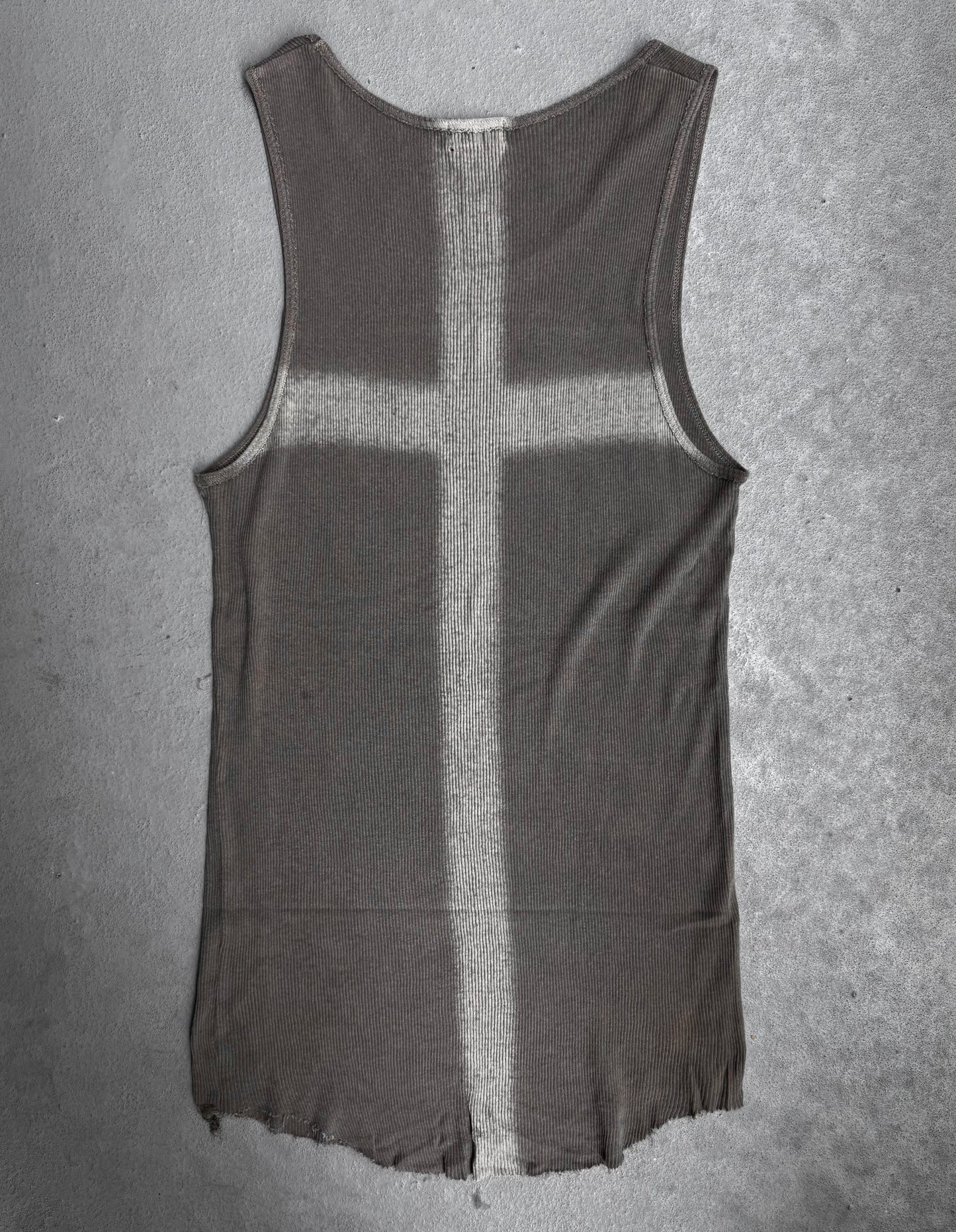 G.O.A Early 00s Distressed Cross Ribbed Cotton Tank Top