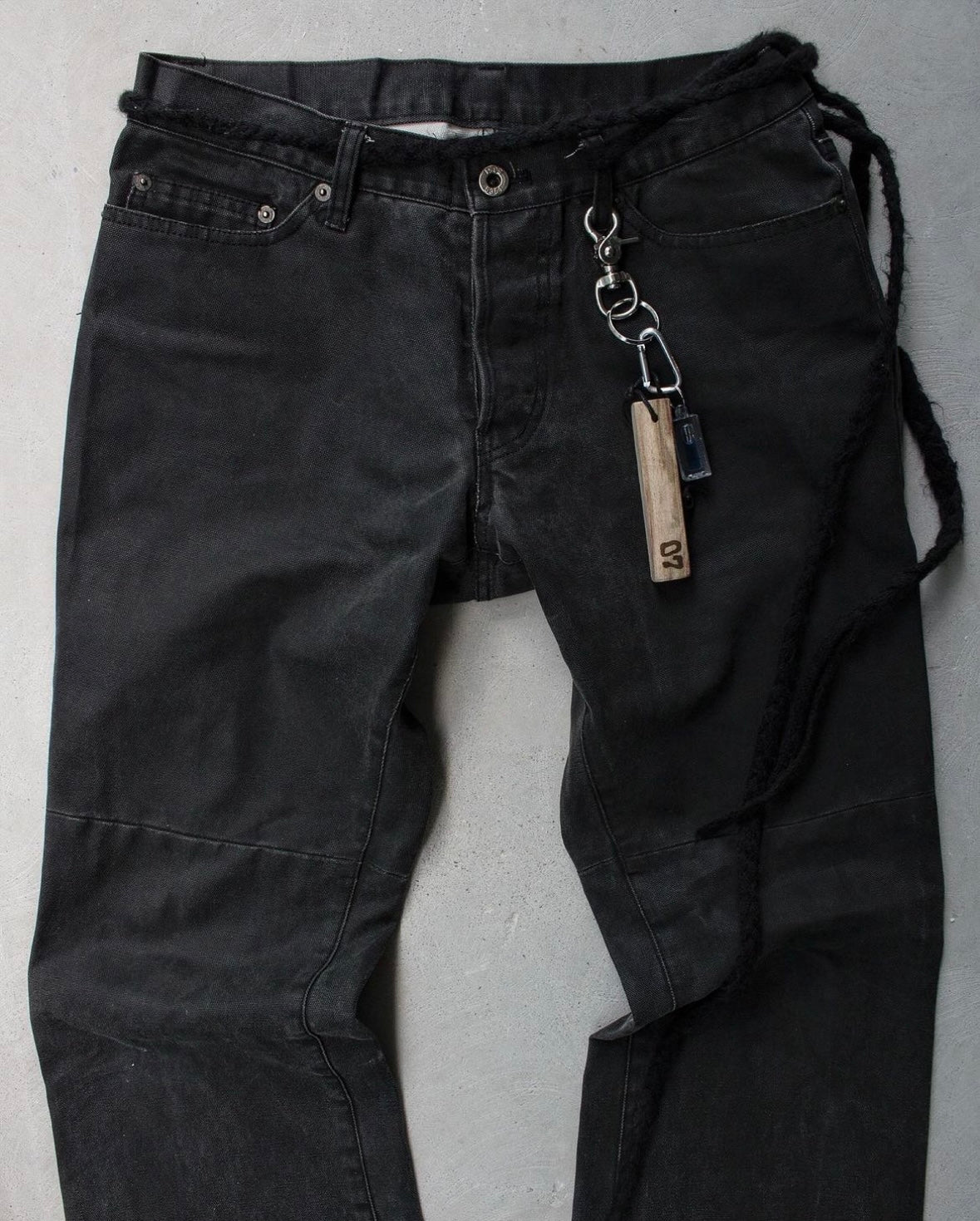 5351 Pour Les Hommes Early 00s Waxed Cotton Flare Work Pants