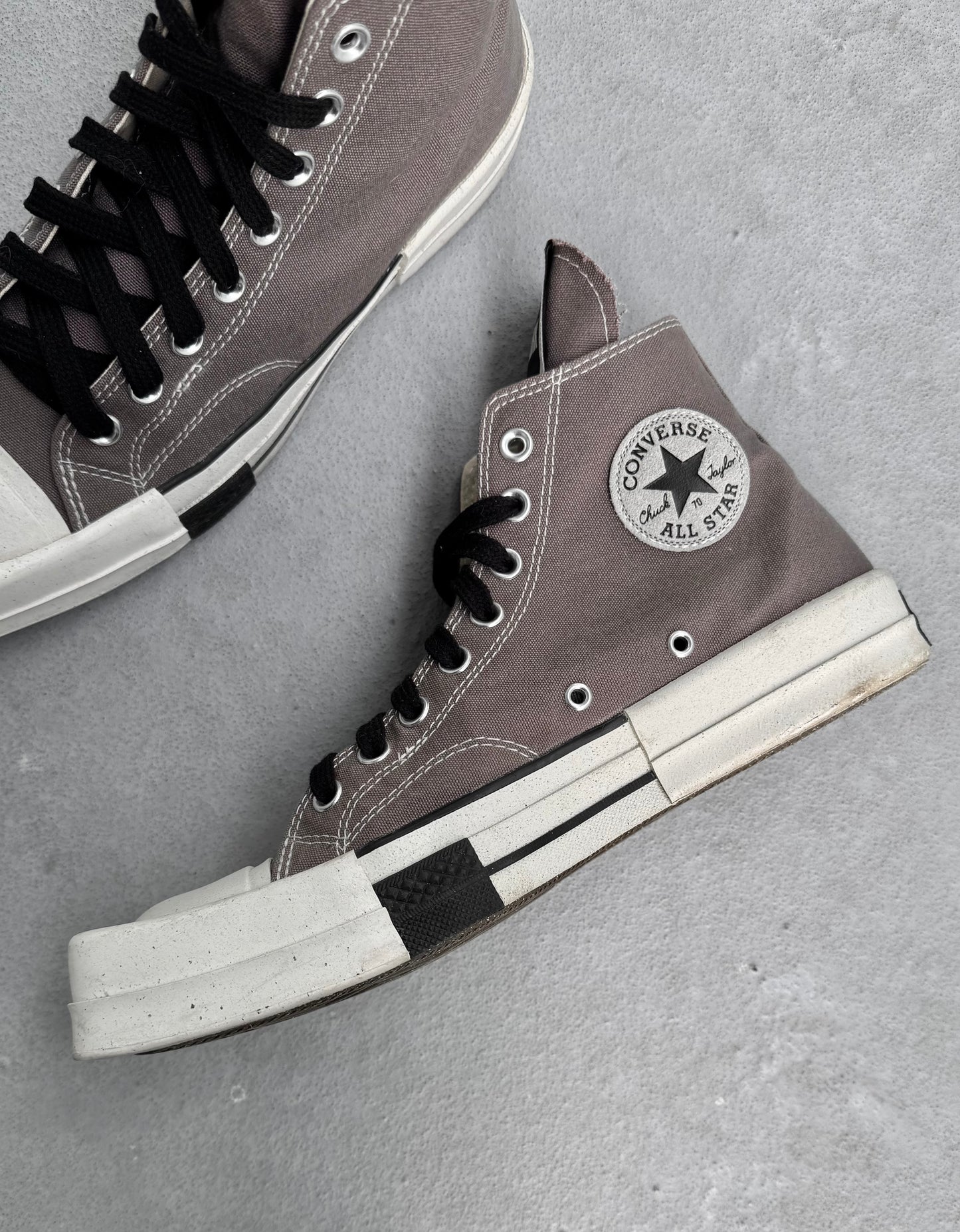 Rick Owens DRKSHDW x Converse “TURBODRK” Brown Square-toe Sneakers
