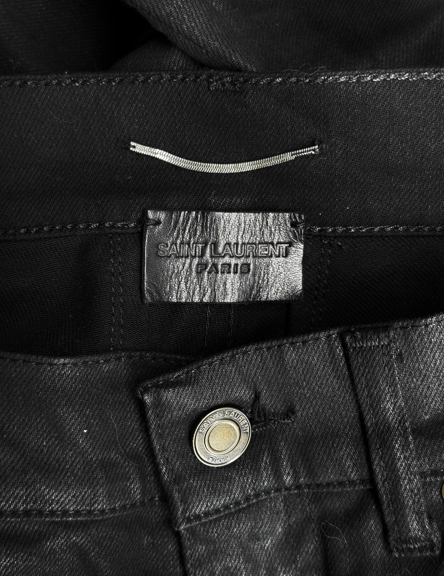 Saint Laurent Paris SS16 Waxed ‘D02’ Skinny Denim